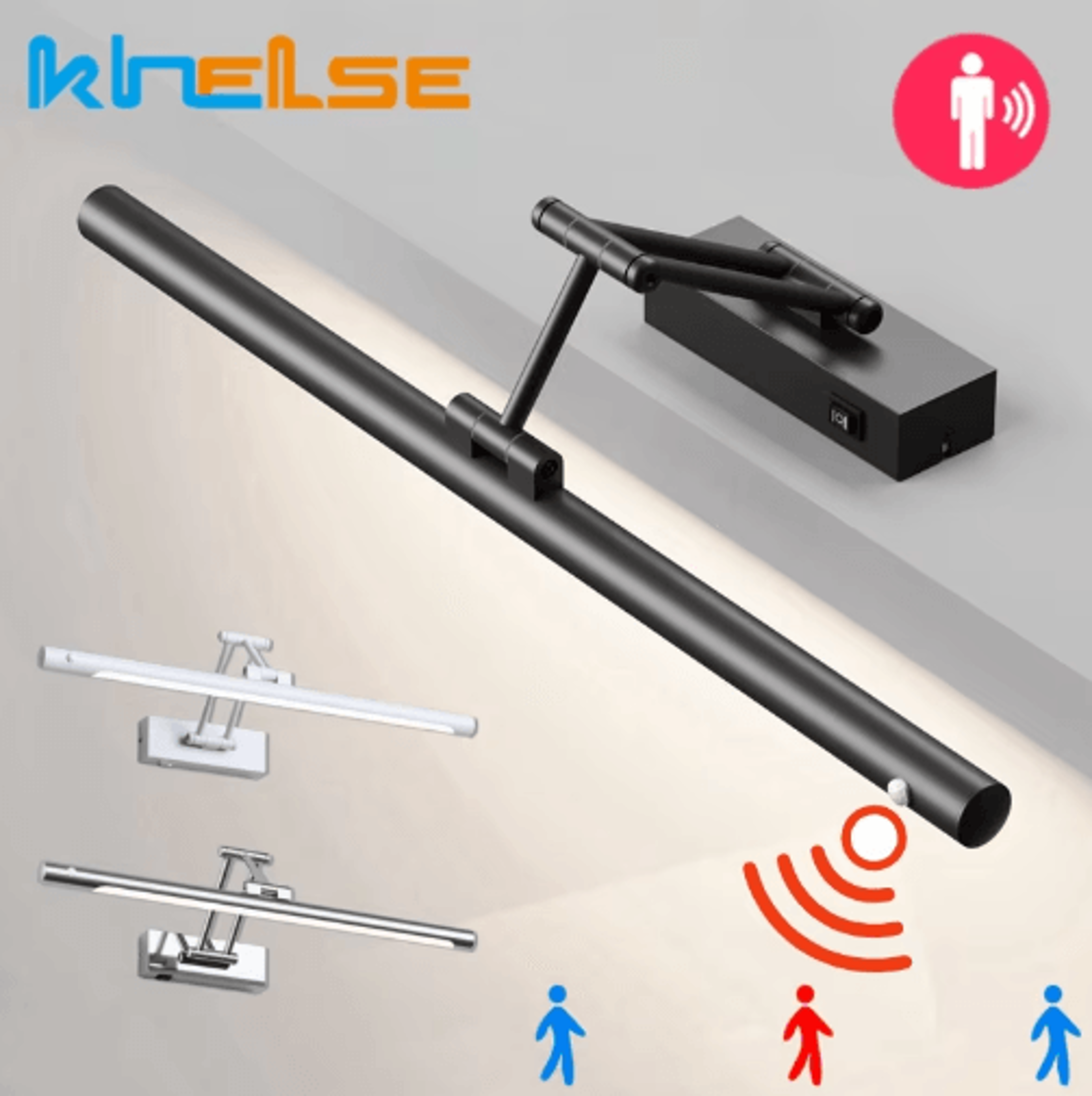 Motion Sensor LED Mirror Wall Lamp  Adjustable Telescopic Arm Vanity  Picture Light 0