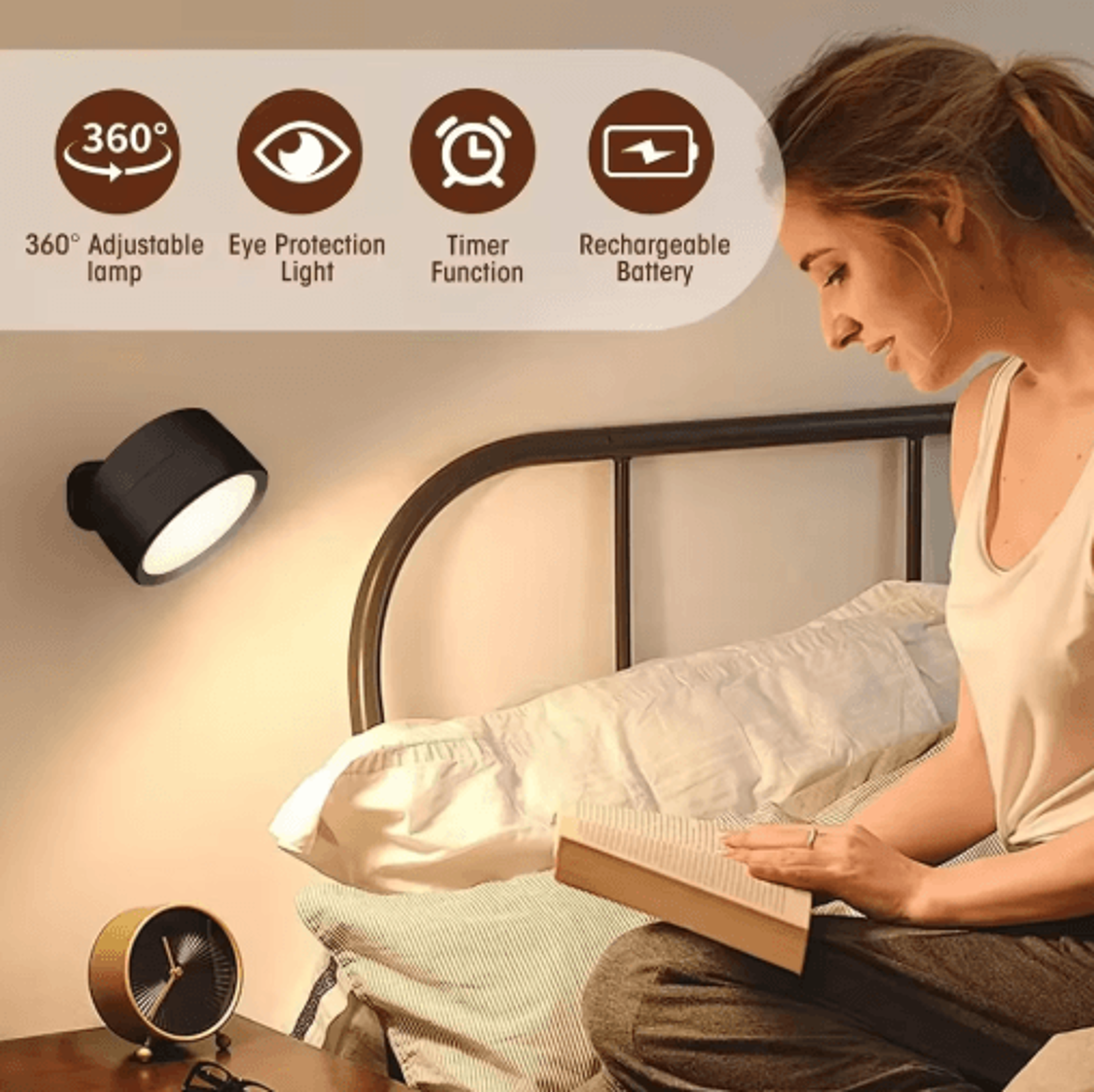 Rechargeable Magnetic LED Wall Sconce  360 Rotating Dimmable Wall Light With Remote Control 10