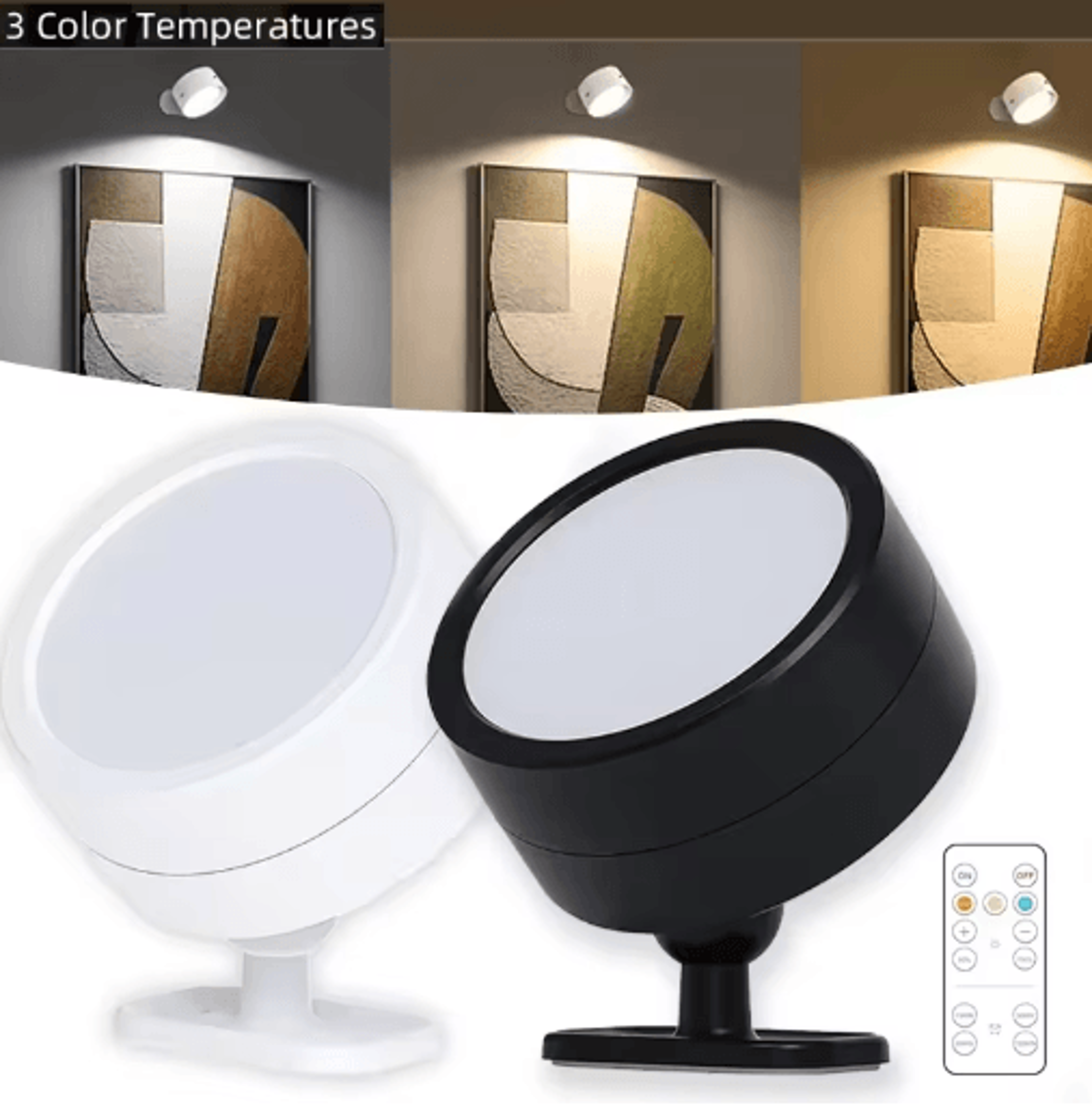 Rechargeable Magnetic LED Wall Sconce  360 Rotating Dimmable Wall Light With Remote Control 0