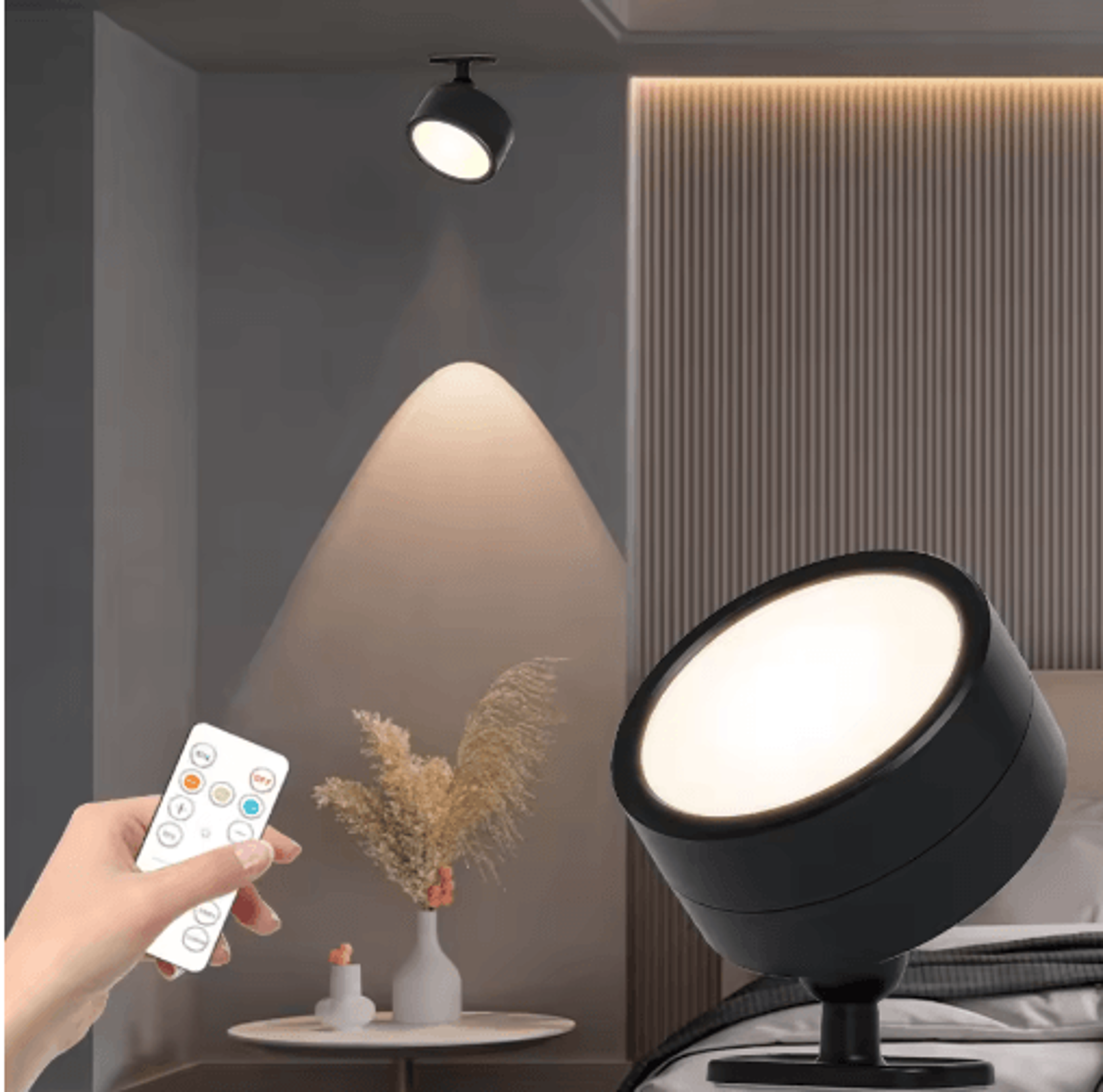 Rechargeable Magnetic LED Wall Light  360 Rotating Wireless Ambient Spotlight With Remote Control 5
