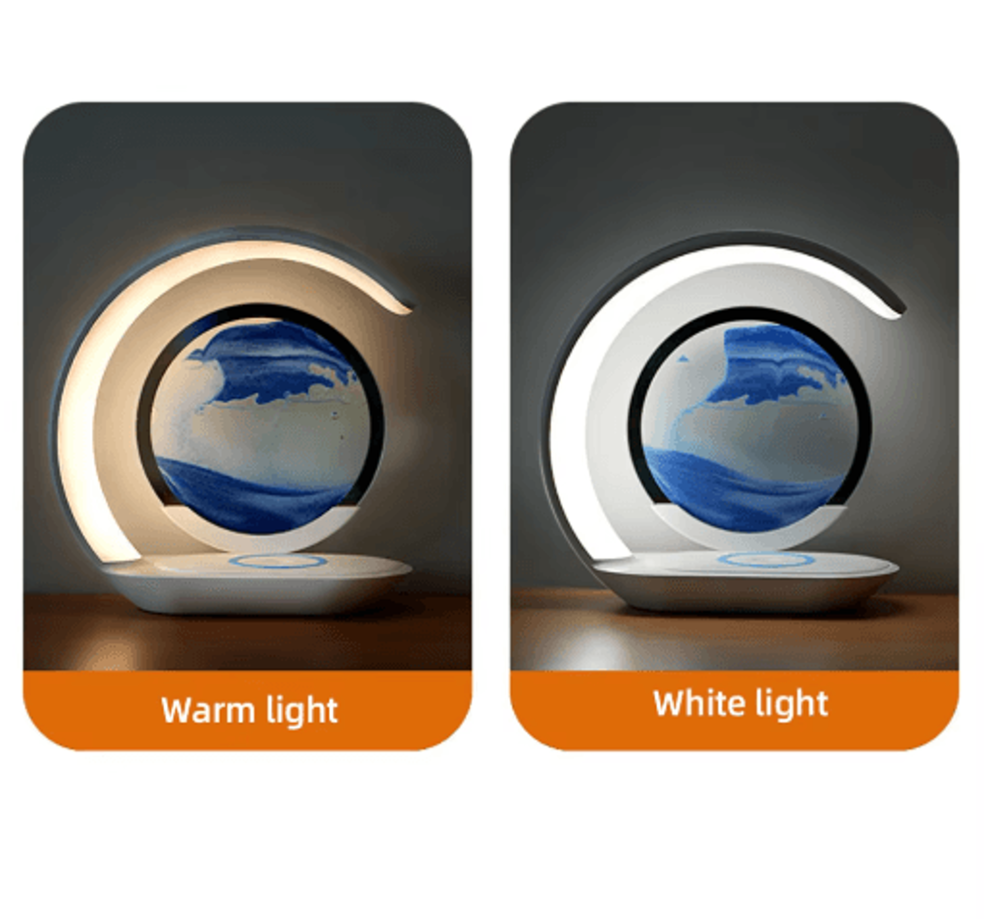 3D Quicksand Table Lamp  USB Wireless Charging Hourglass Sand Painting Night Light  Desk Decor 5
