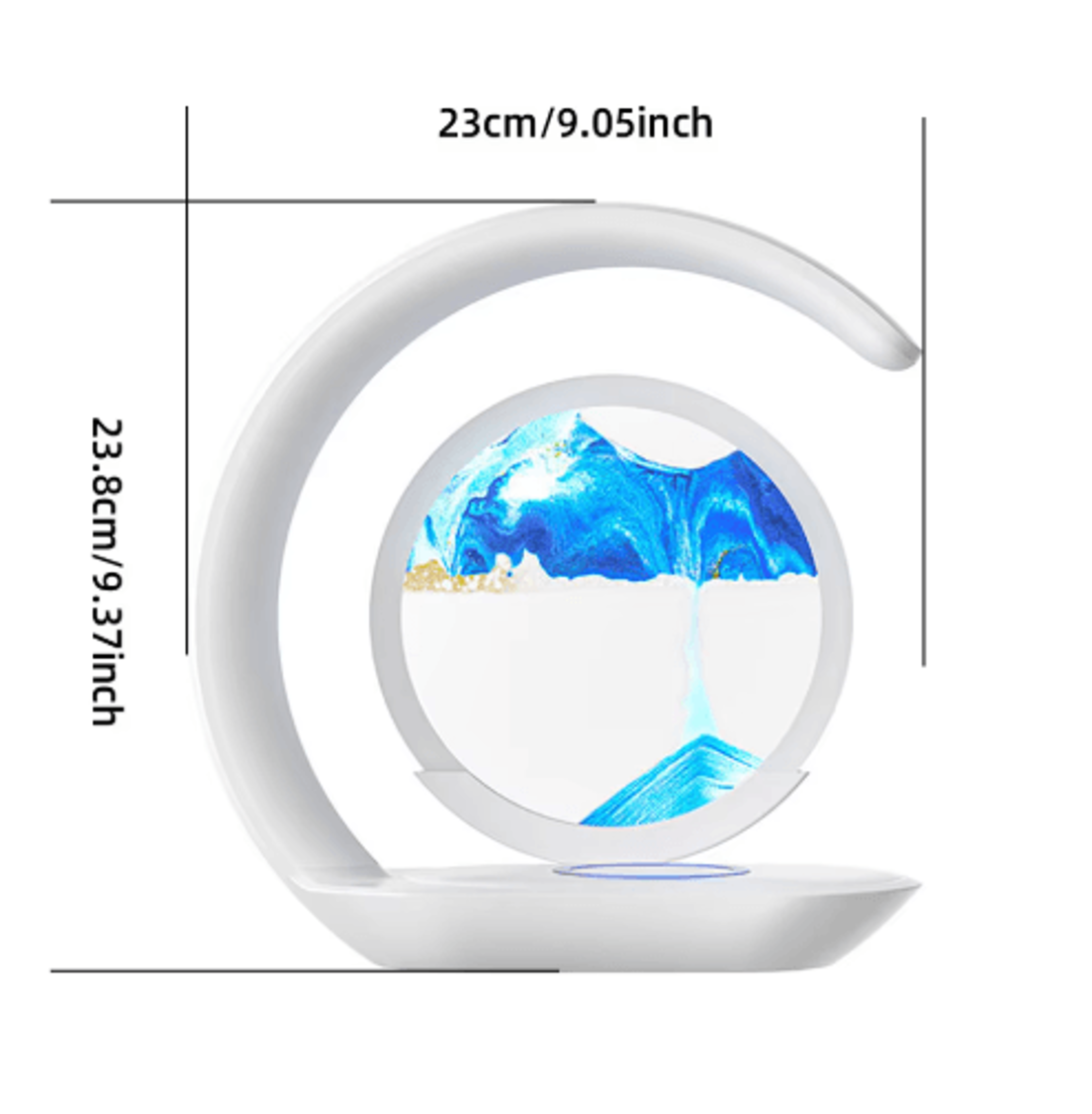 3D Quicksand Table Lamp  USB Wireless Charging Hourglass Sand Painting Night Light  Desk Decor 6
