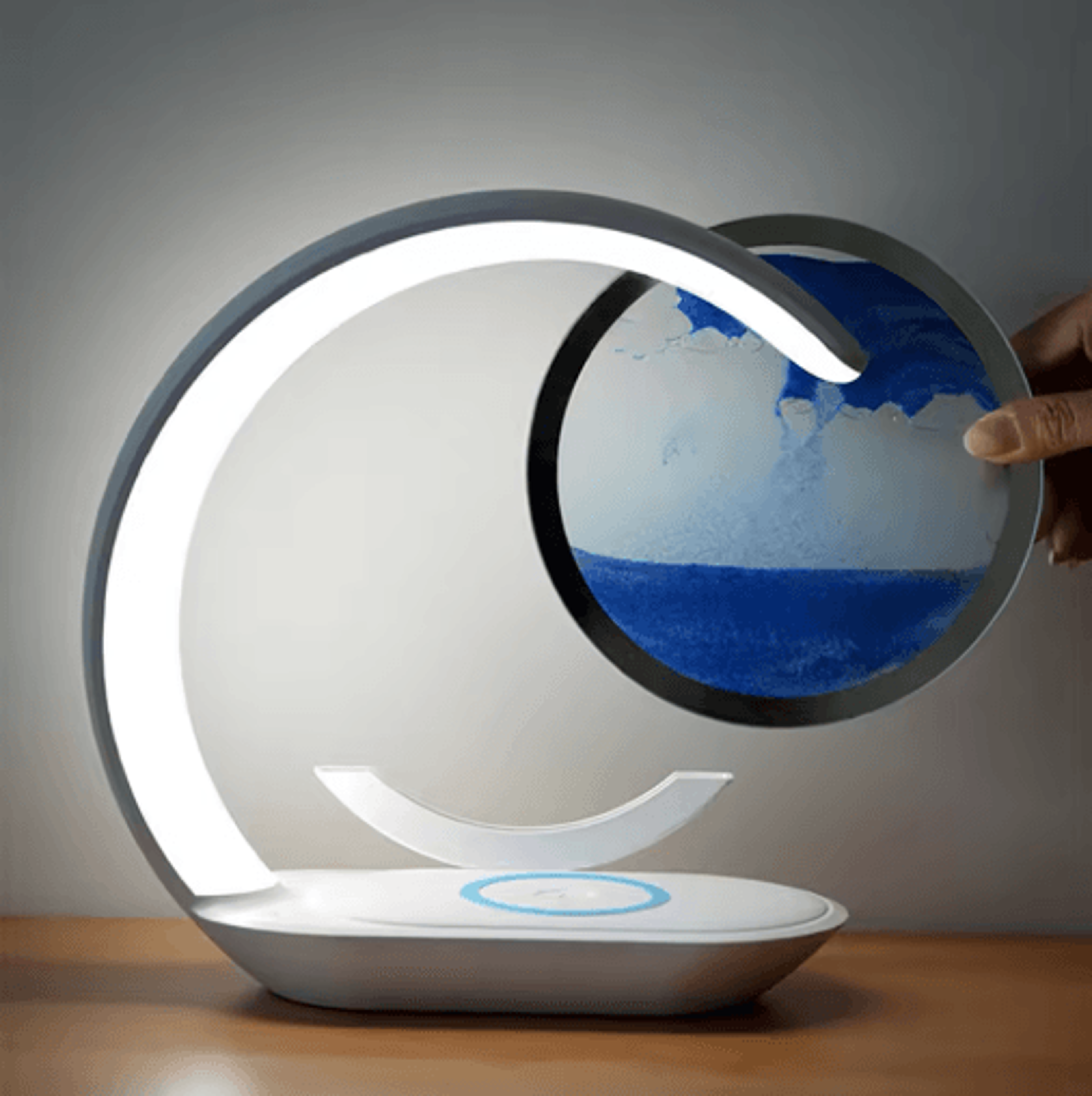 3D Quicksand Table Lamp  USB Wireless Charging Hourglass Sand Painting Night Light  Desk Decor 8