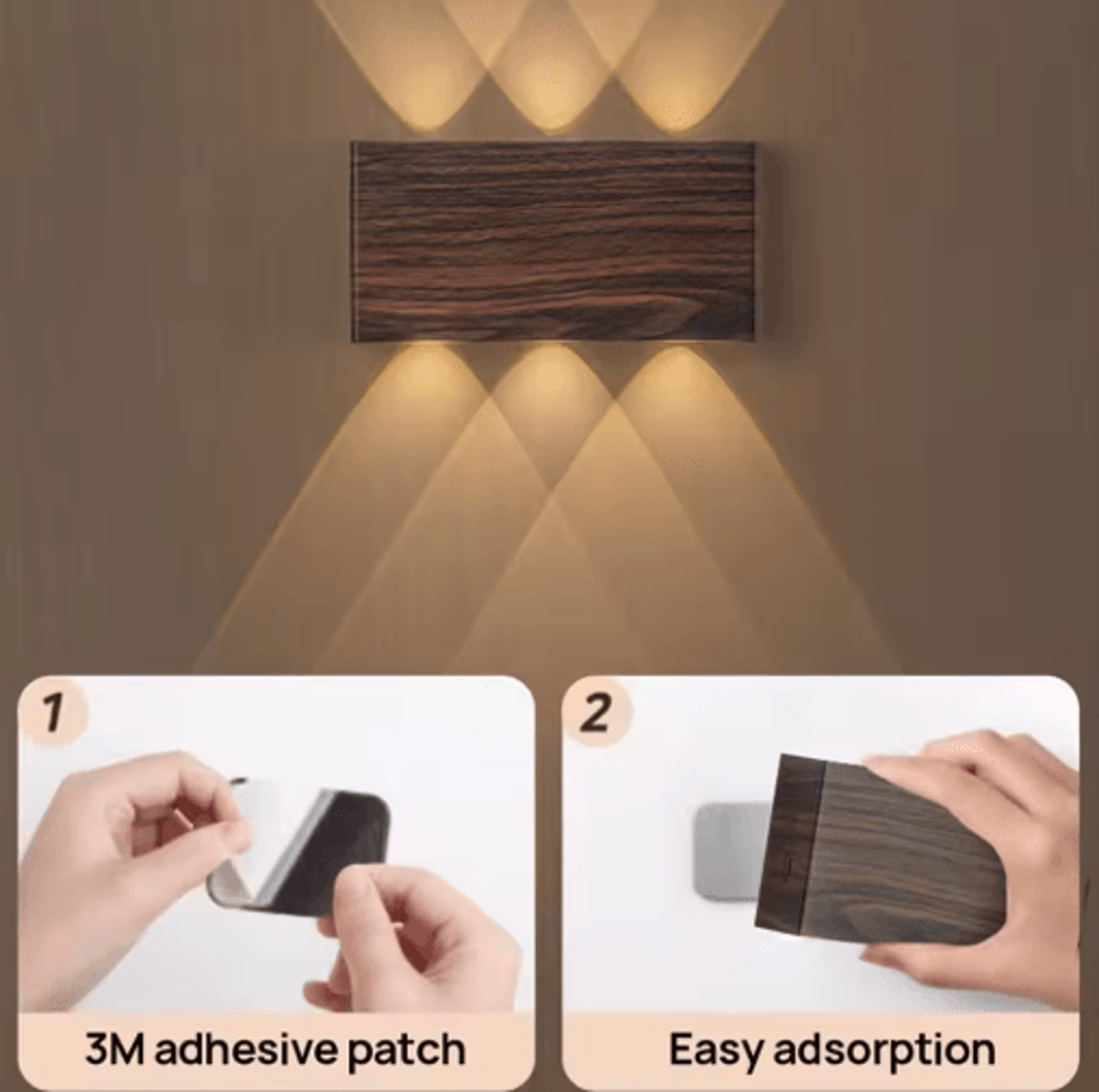 Portable Rechargeable LED Wall Lamp  3Color Touch Dimmable TypeC Bedside Night Light 13