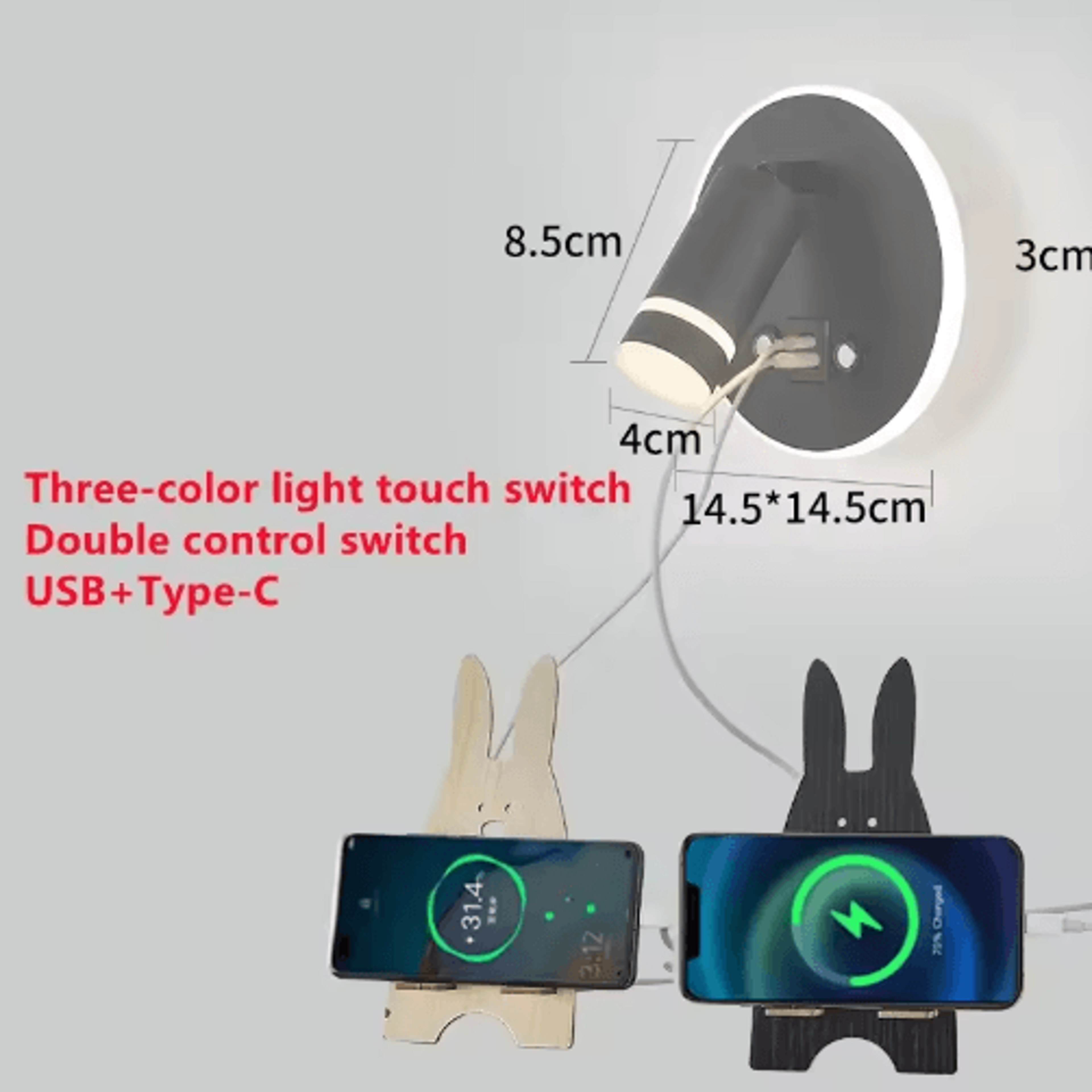 Saiyun Rechargeable LED Wall Spotlight  USB Cordless Bedside Reading  Indoor Accent Light 6