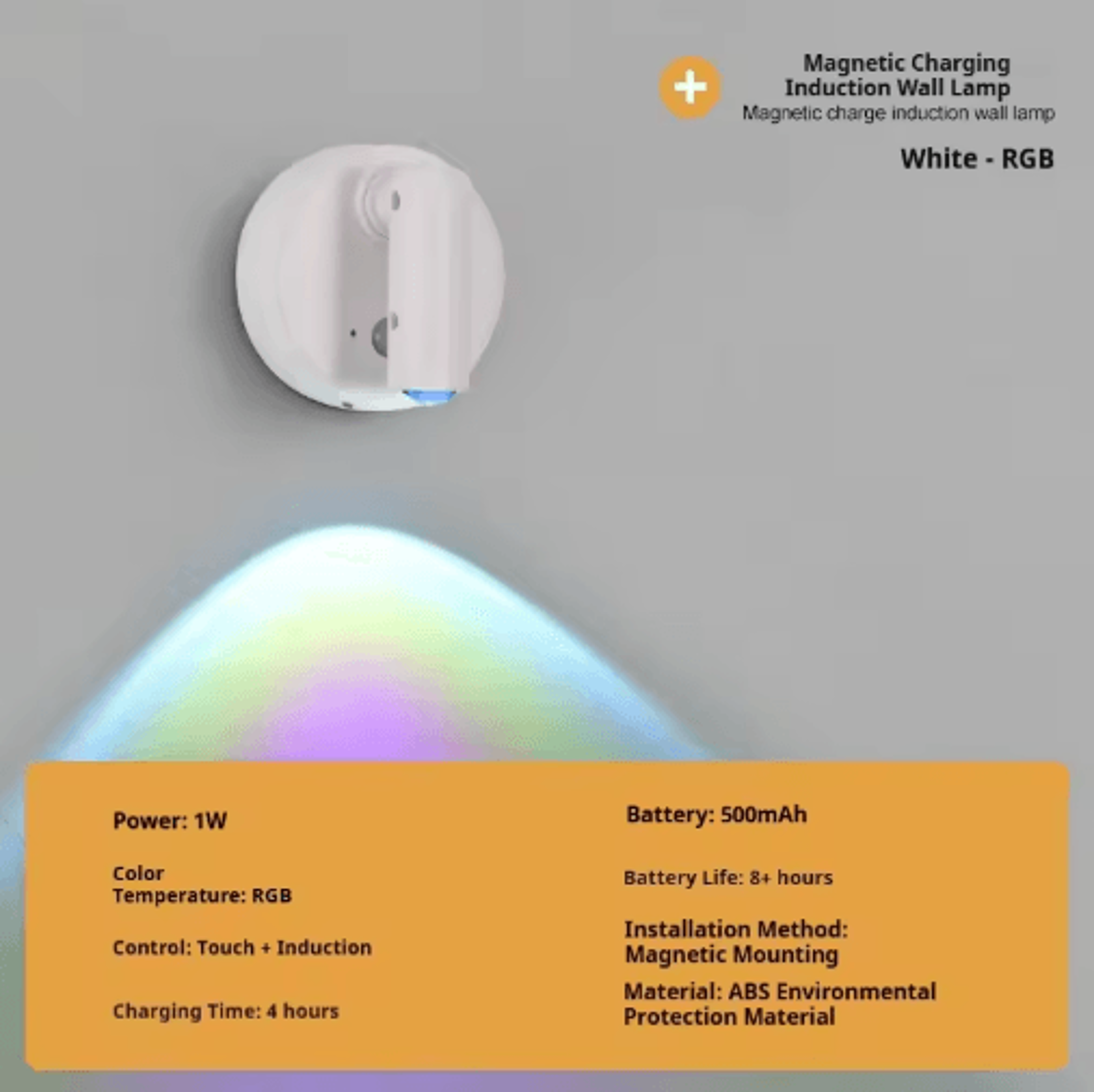 Rechargeable Motion Sensor LED Spotlight  Cordless Wall Light With Remote For Art Closet  Bedside 2