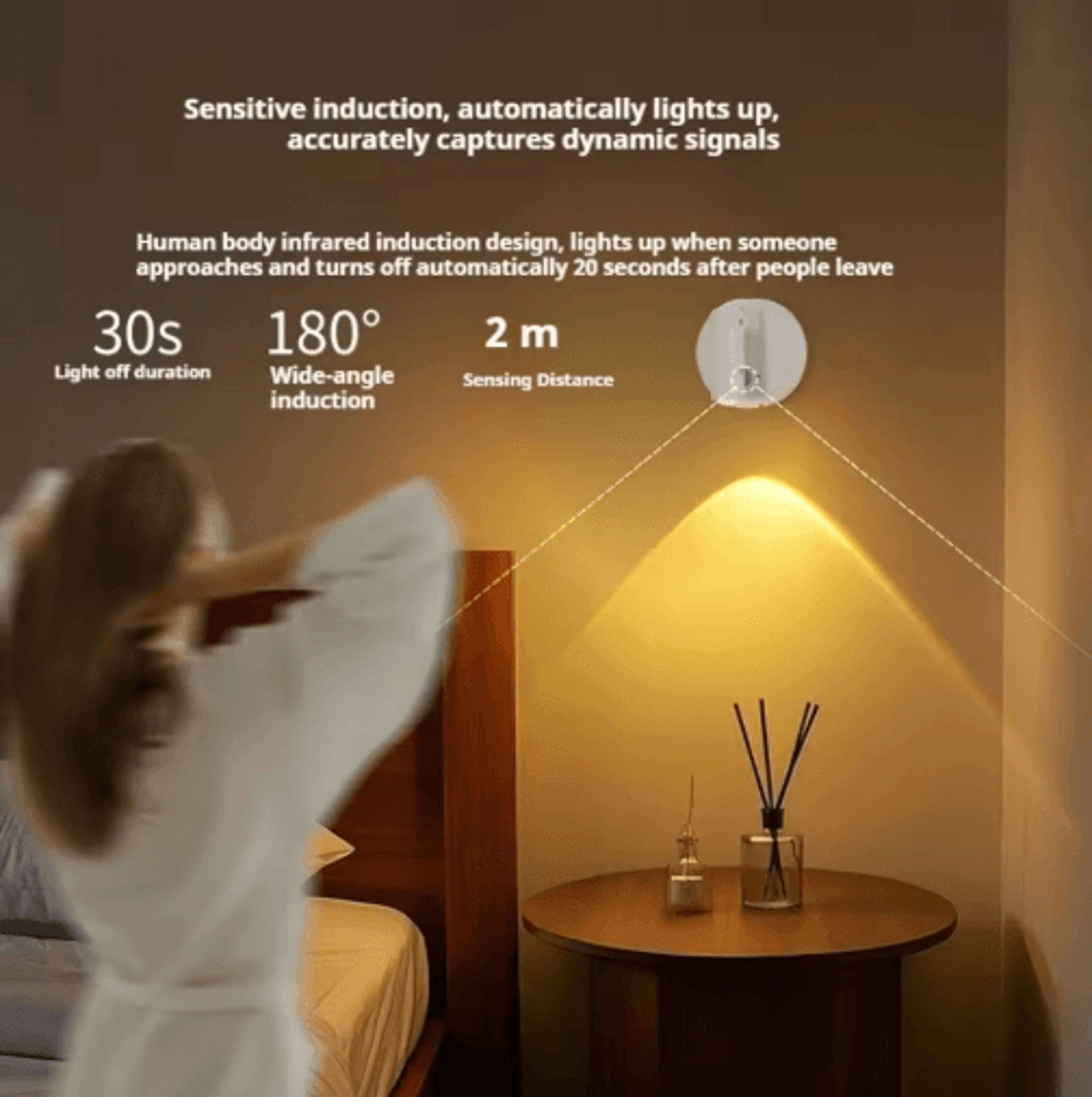 Rechargeable Motion Sensor LED Spotlight  Cordless Wall Light With Remote For Art Closet  Bedside 7