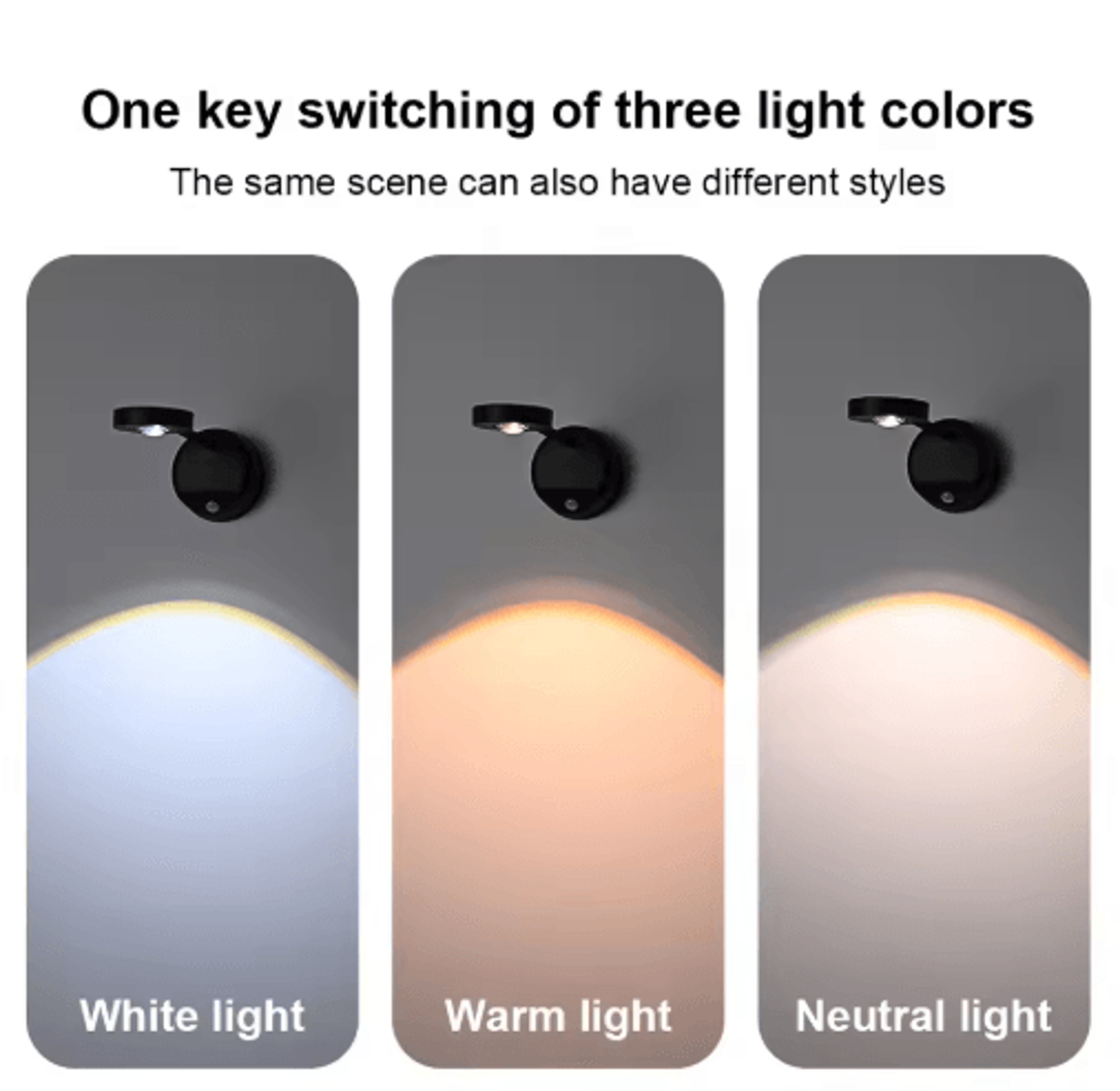KFV Rechargeable RGB Wall Spotlight  Motion Sensor Dimmable Wireless Picture  Poster Light 3