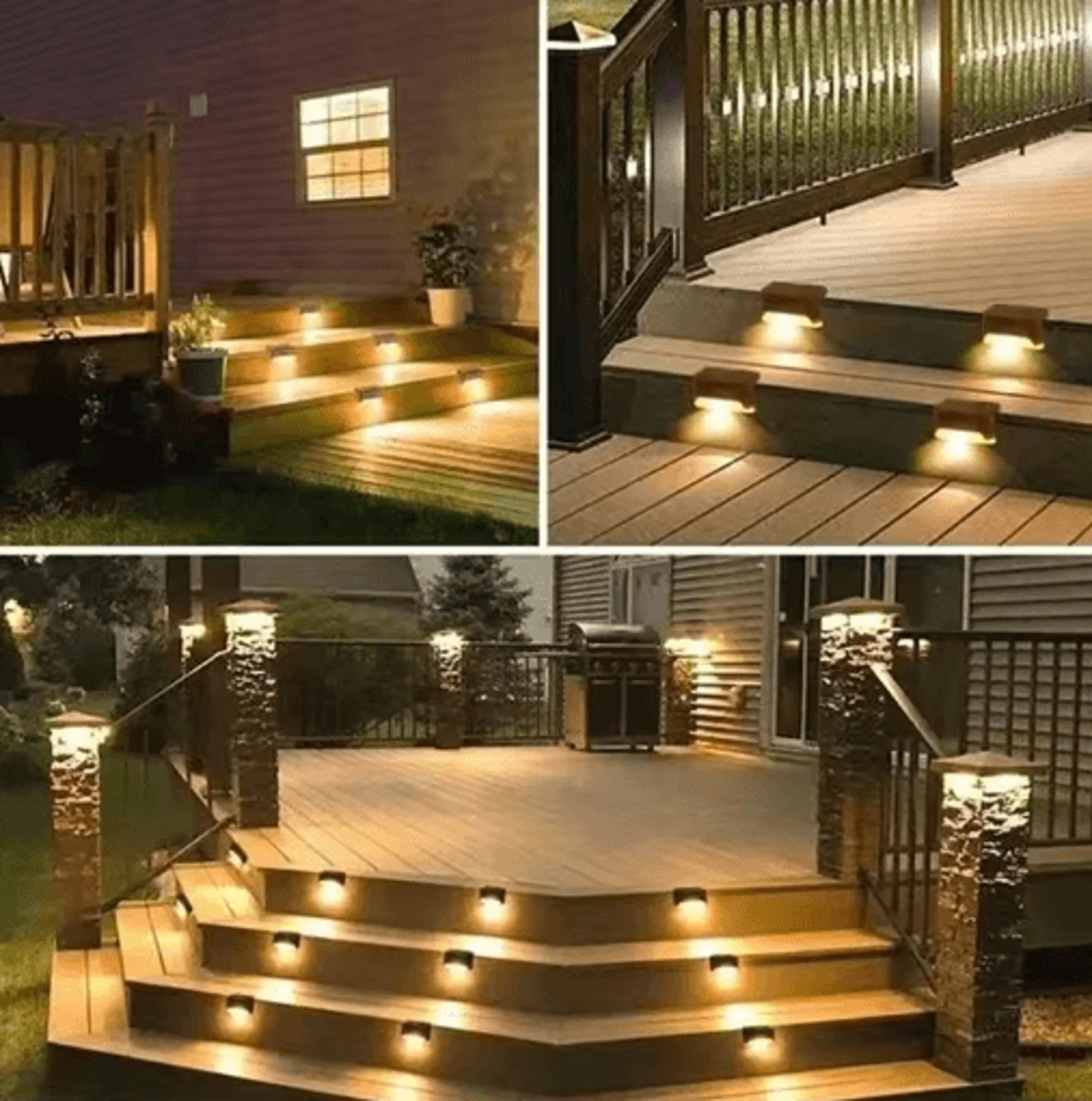 Solar LED Step Lights  14812Pack Waterproof Outdoor Deck Stair  Garden Lights 7