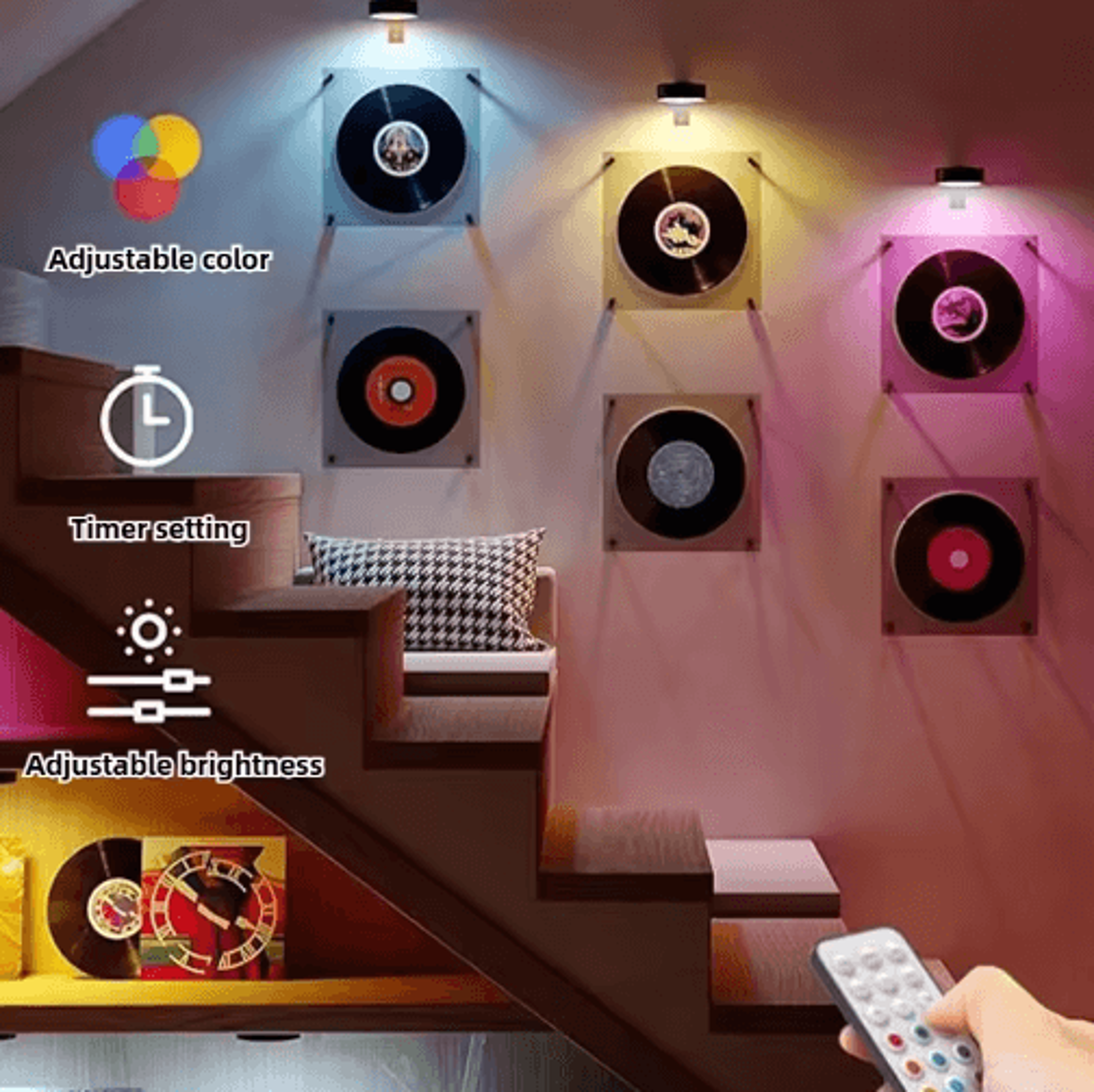 Rechargeable RGB Magnetic Art Light  2Style Wireless Dimmable LED Display Lamp With Remote Control 15