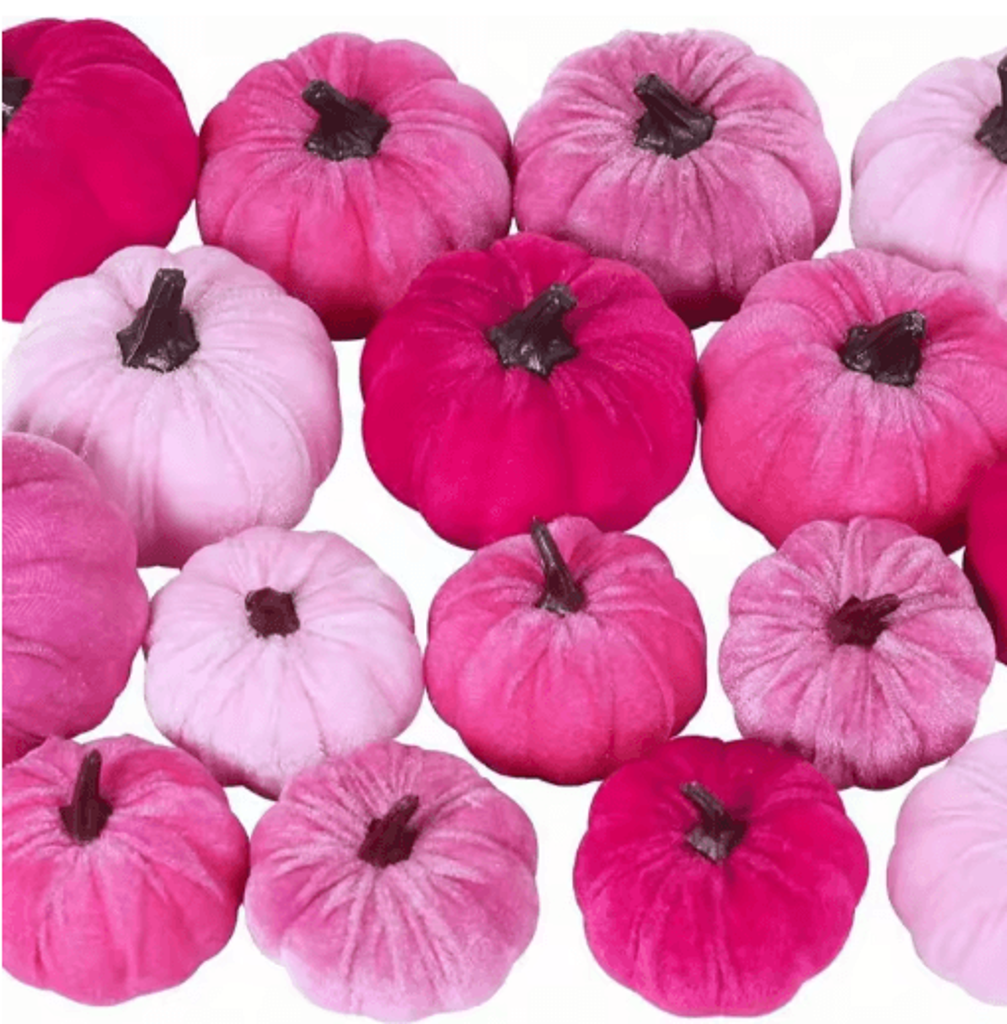 5Piece Pink Velvet Mini Pumpkins  Artificial Fall Decorations For Halloween Thanksgiving  Weddings 3