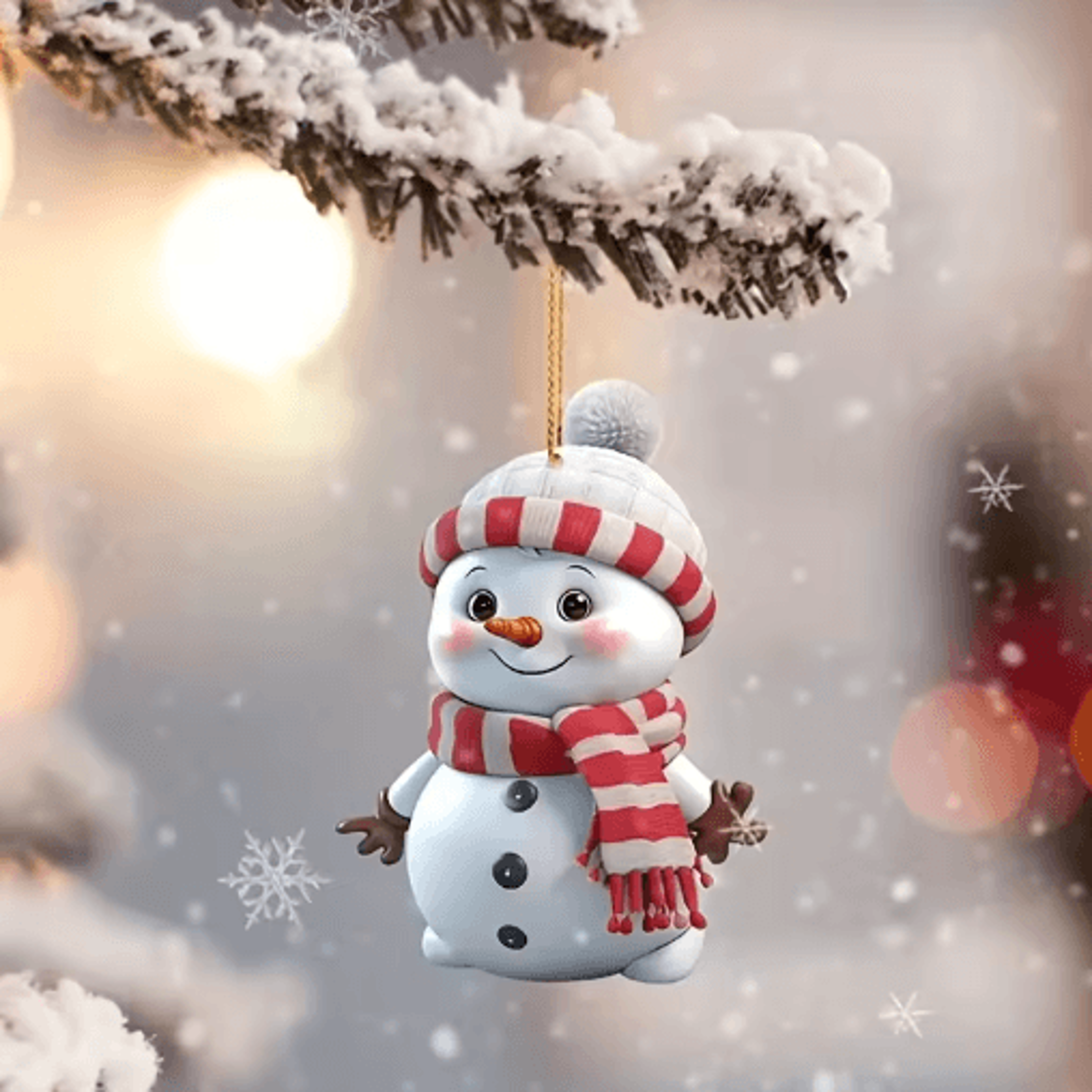 5Piece Acrylic Snowman Ornaments  2D Christmas Tree Hanging Decorations For Holiday  Seasonal Decor 2