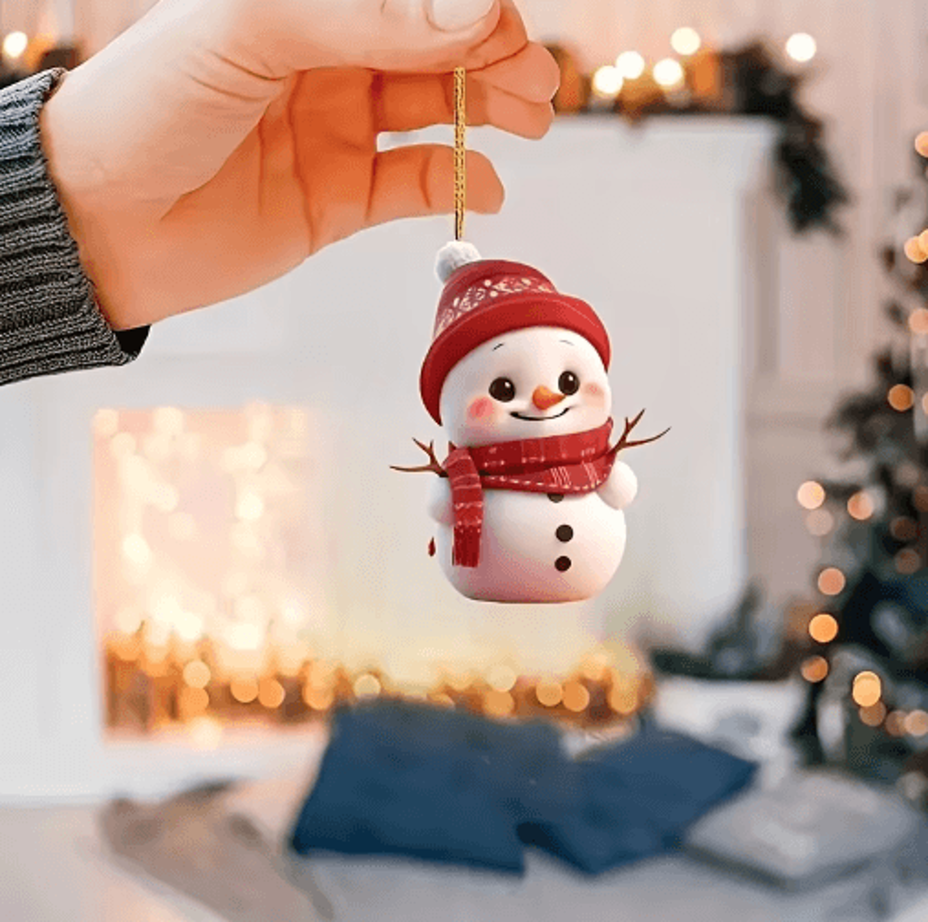 5Piece Acrylic Snowman Ornaments  2D Christmas Tree Hanging Decorations For Holiday  Seasonal Decor 3