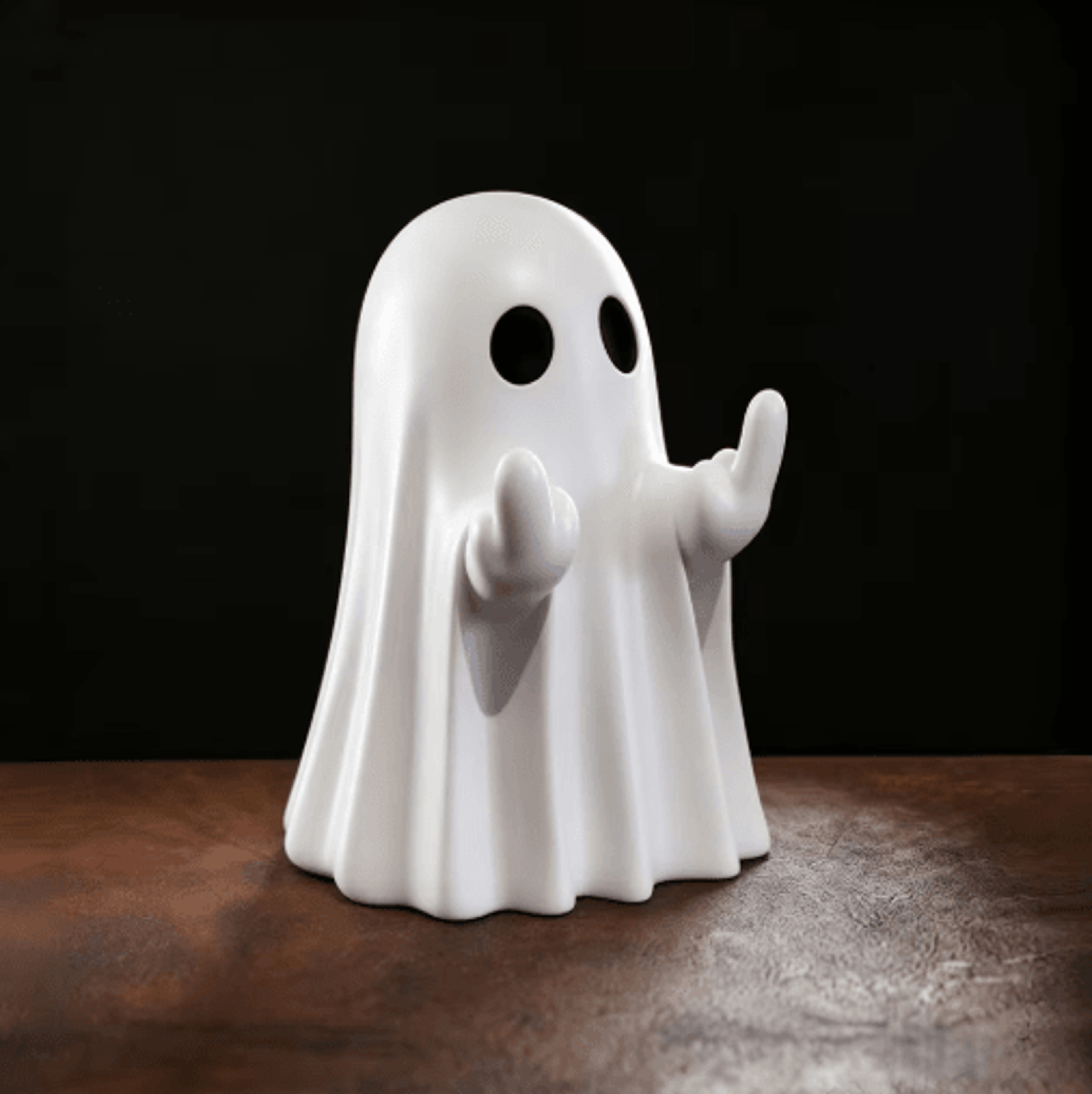 Cute Middle Finger Ghost Statue  Small Spooky Halloween Figurine For Coffee Table  Shelf Decor 1