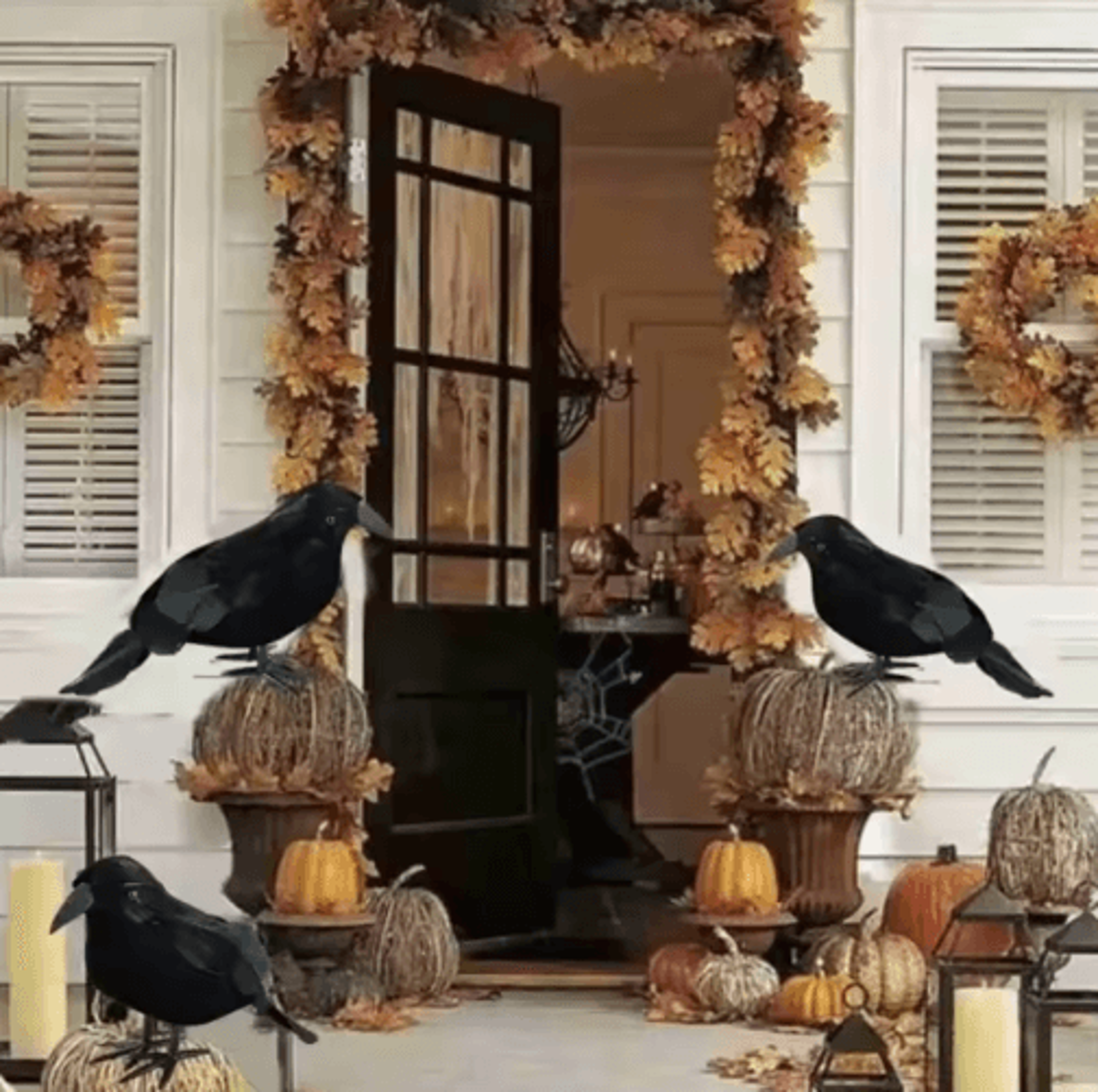 6Piece Realistic Artificial Black Crows  Halloween Raven Props For Haunted House  Party Decor 8