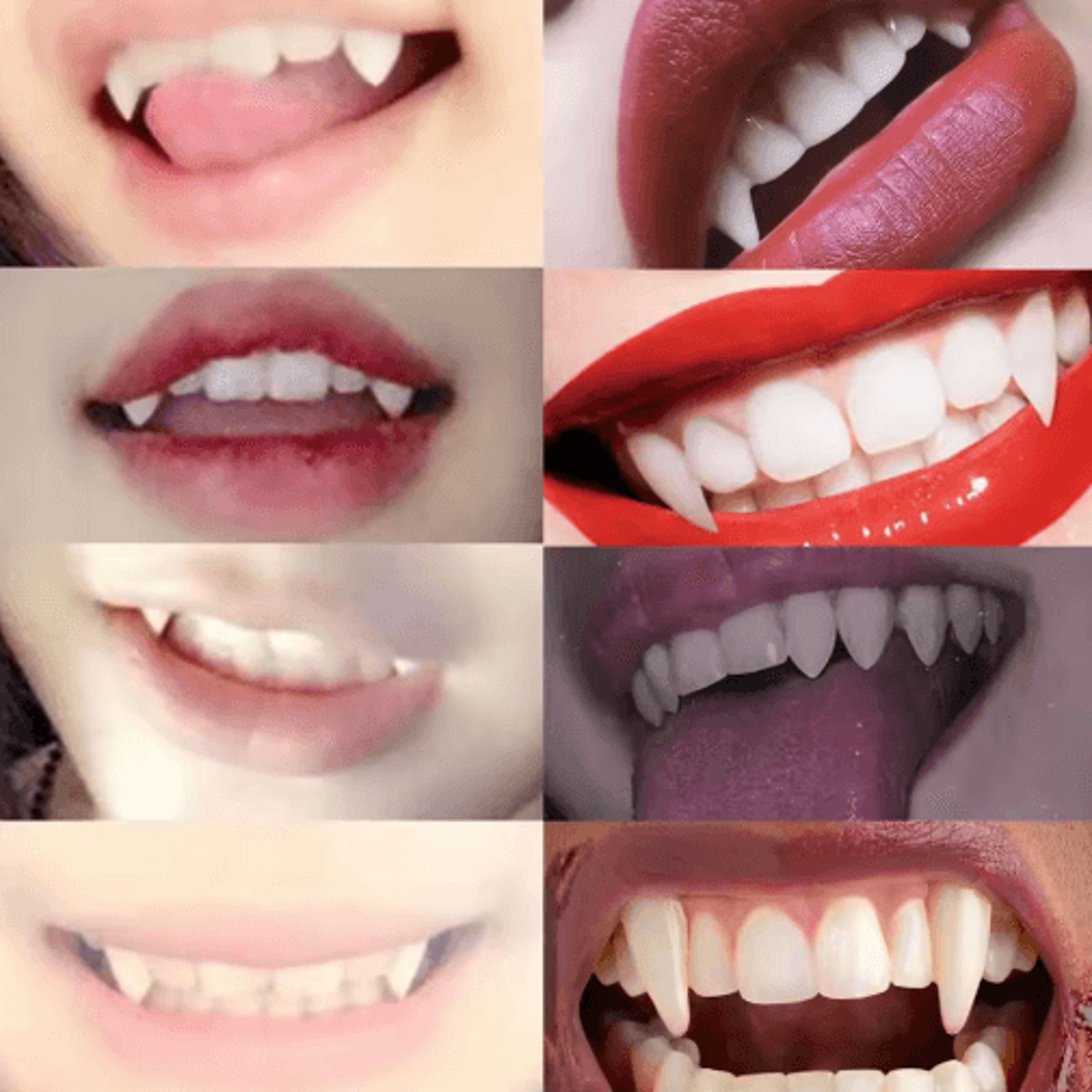 5Pair Vampire Fang Teeth Set  Resin False Fangs With Solid Adhesive For Halloween Cosplay 5