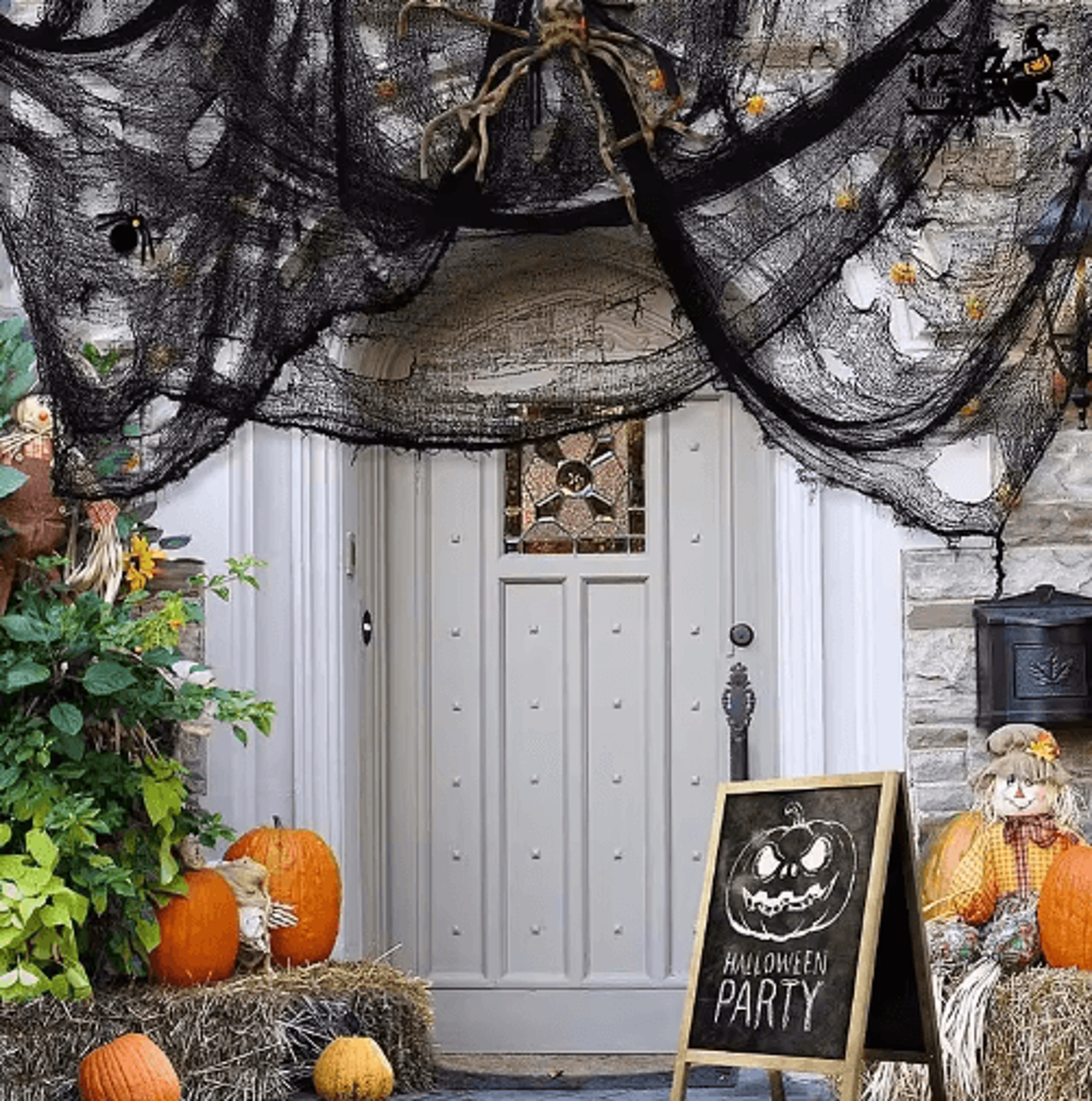 24M Black Gauze Halloween Spider Web  Horror Haunted House  Scary Party Decoration 6