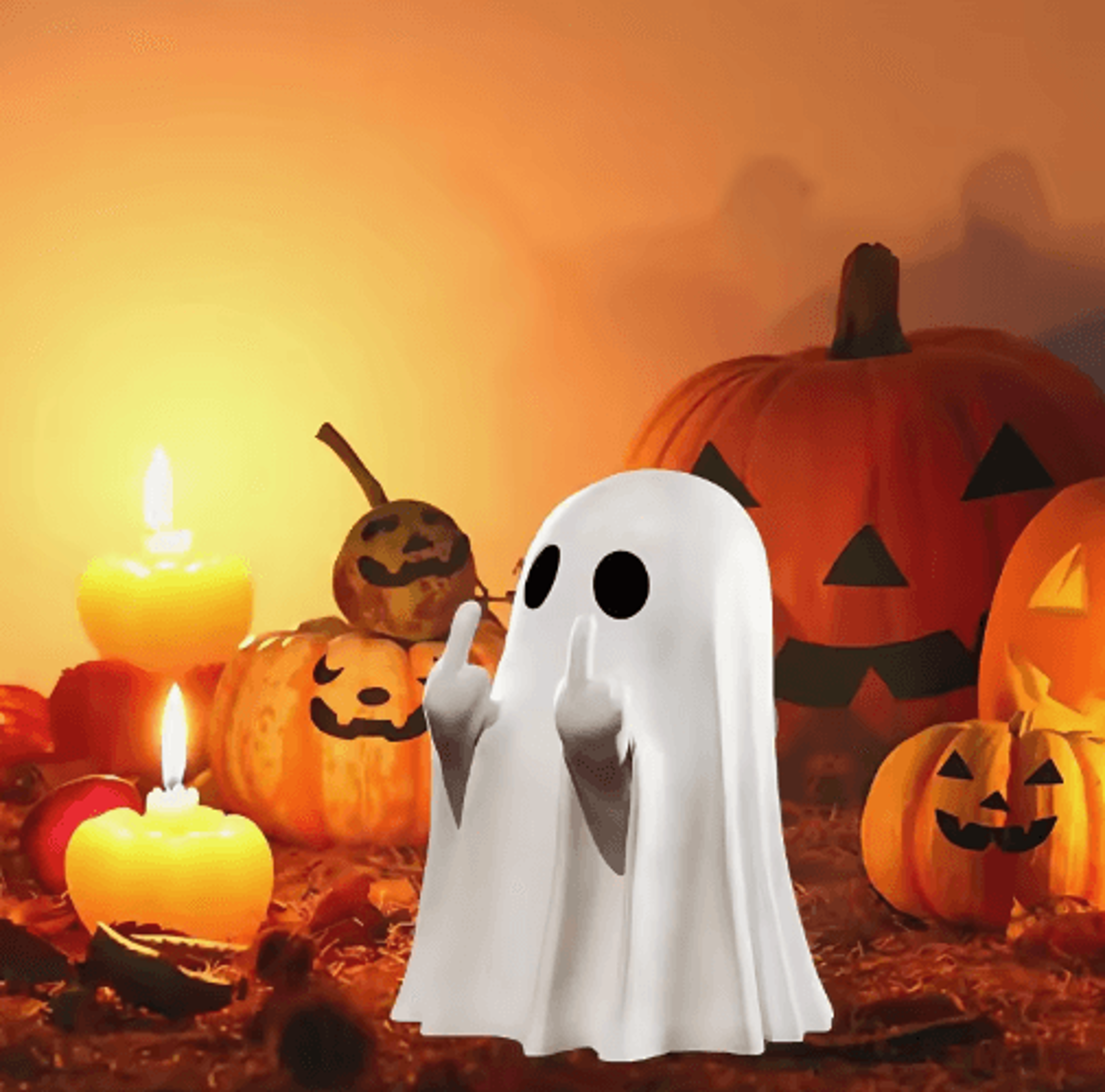 Cute Middle Finger Ghost Statue  Funny Small Halloween Figurine For Coffee Table  Home Decor 7