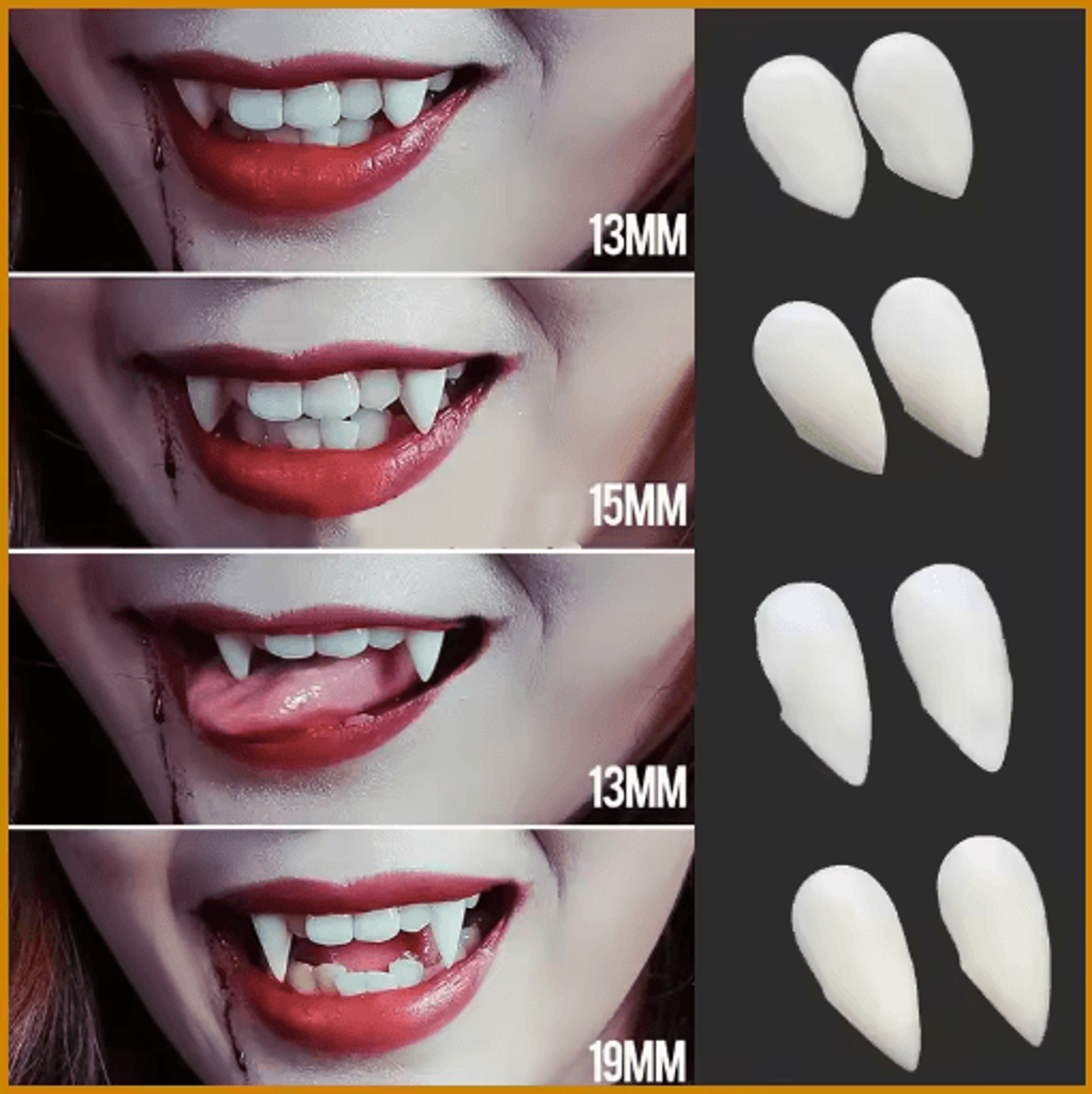 5Pair Vampire Fang Teeth Set Resin False Fangs With Solid Adhesive For Halloween Cosplay 9