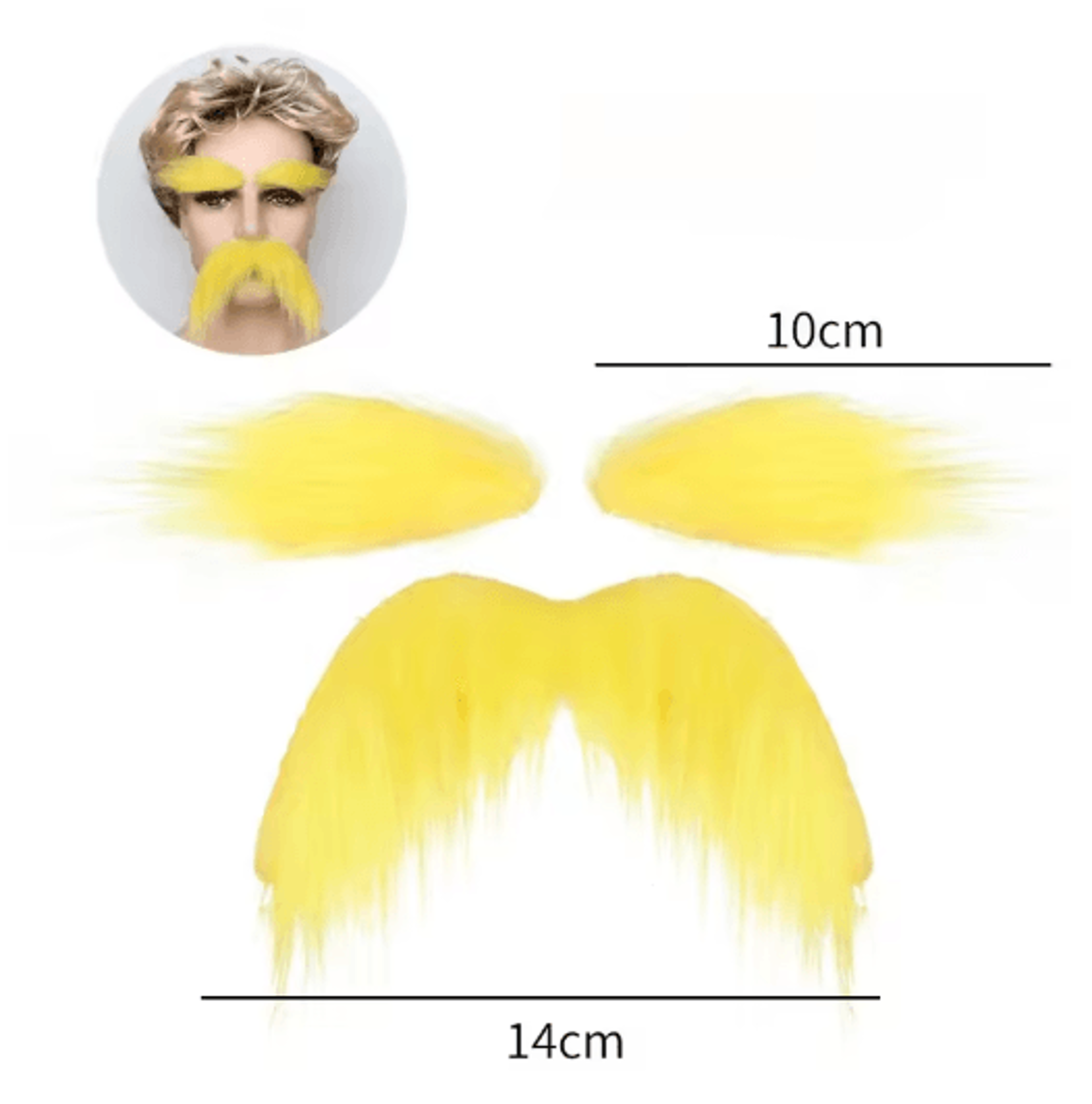 SelfAdhesive Fake Mustache Eyebrow  Beard Set  Novelty Facial Hair Props For Halloween  Christmas C 3