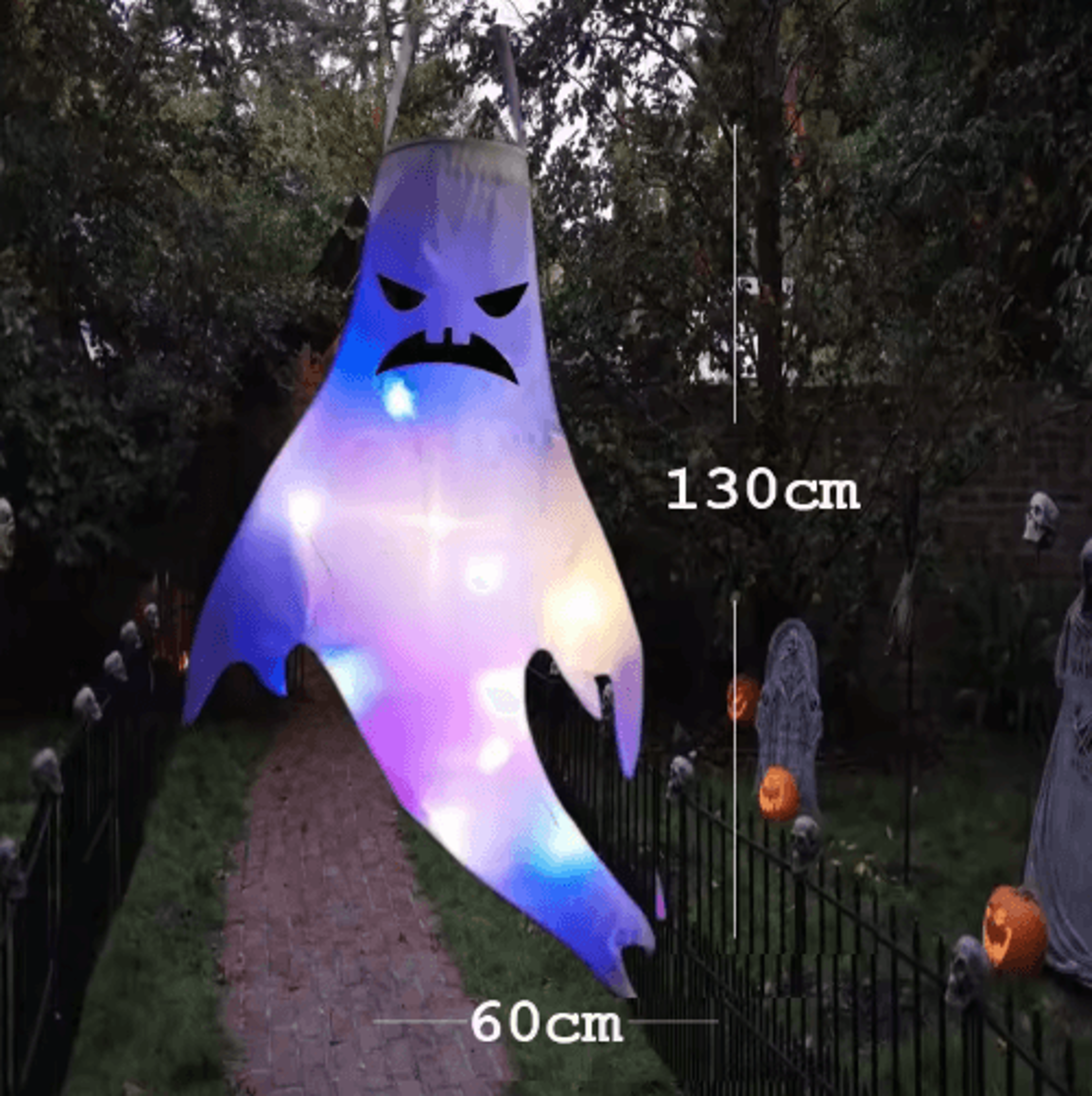 LED Hanging Ghost Halloween Decoration  Luminous Scary Ghost Prop For Home Yard  Party Decor 2