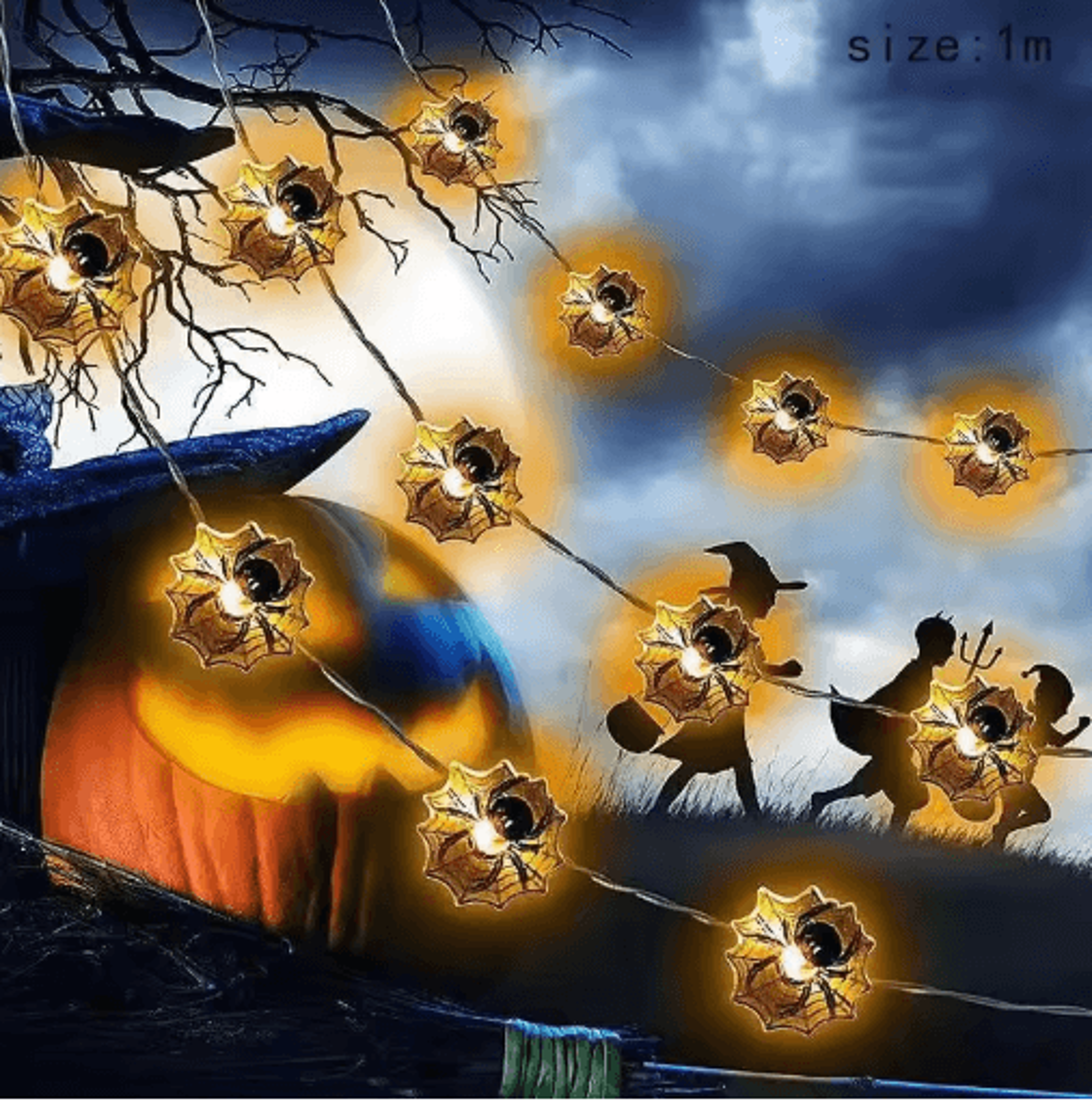 Halloween LED String Lights  Pumpkin Skull  Eyeball TrickorTreat Lantern Garland 7