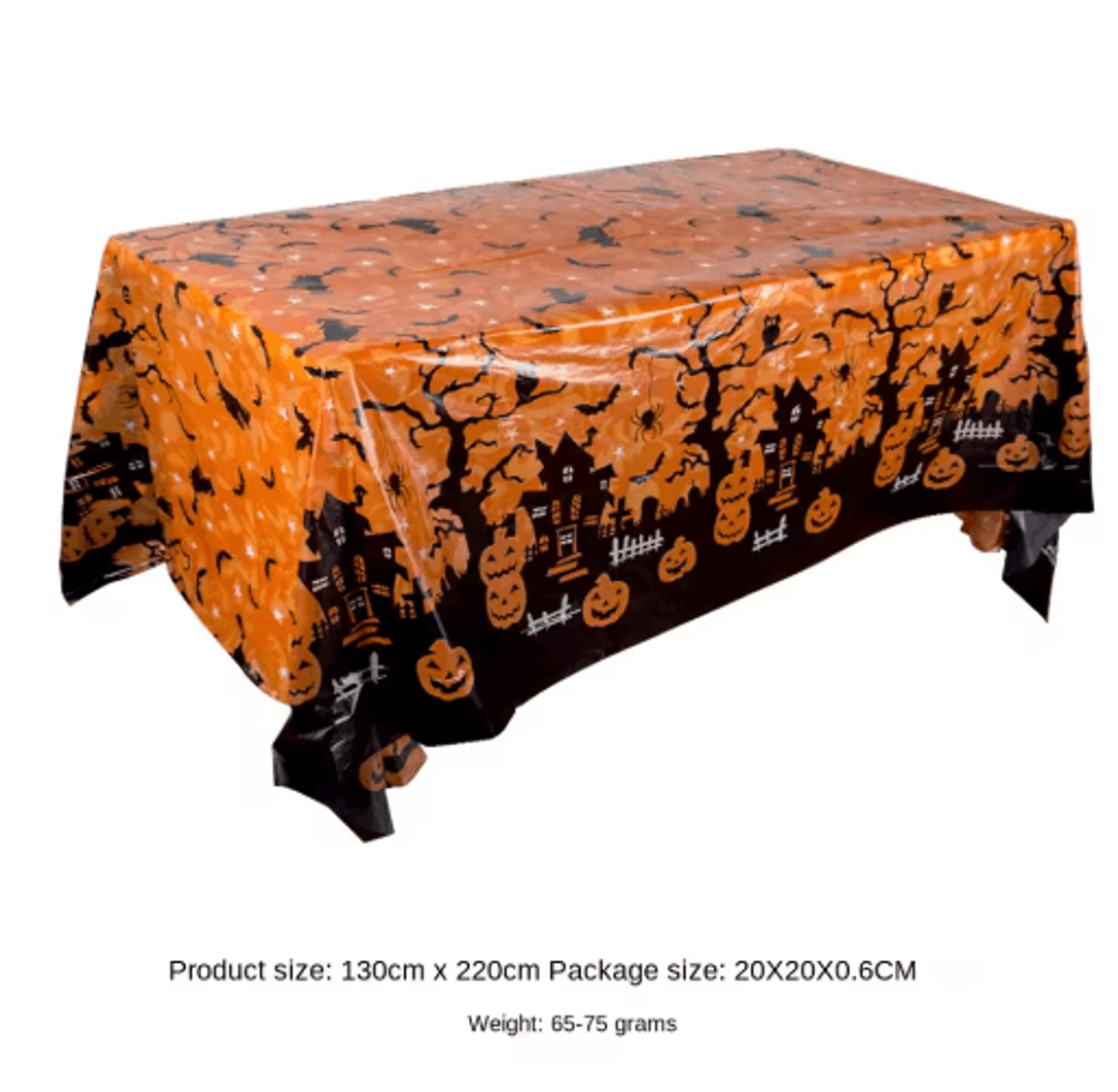 Halloween Pumpkin Bat  Spider Web Tablecloth  Plastic Party Table Cover For Spooky Home Decor 7