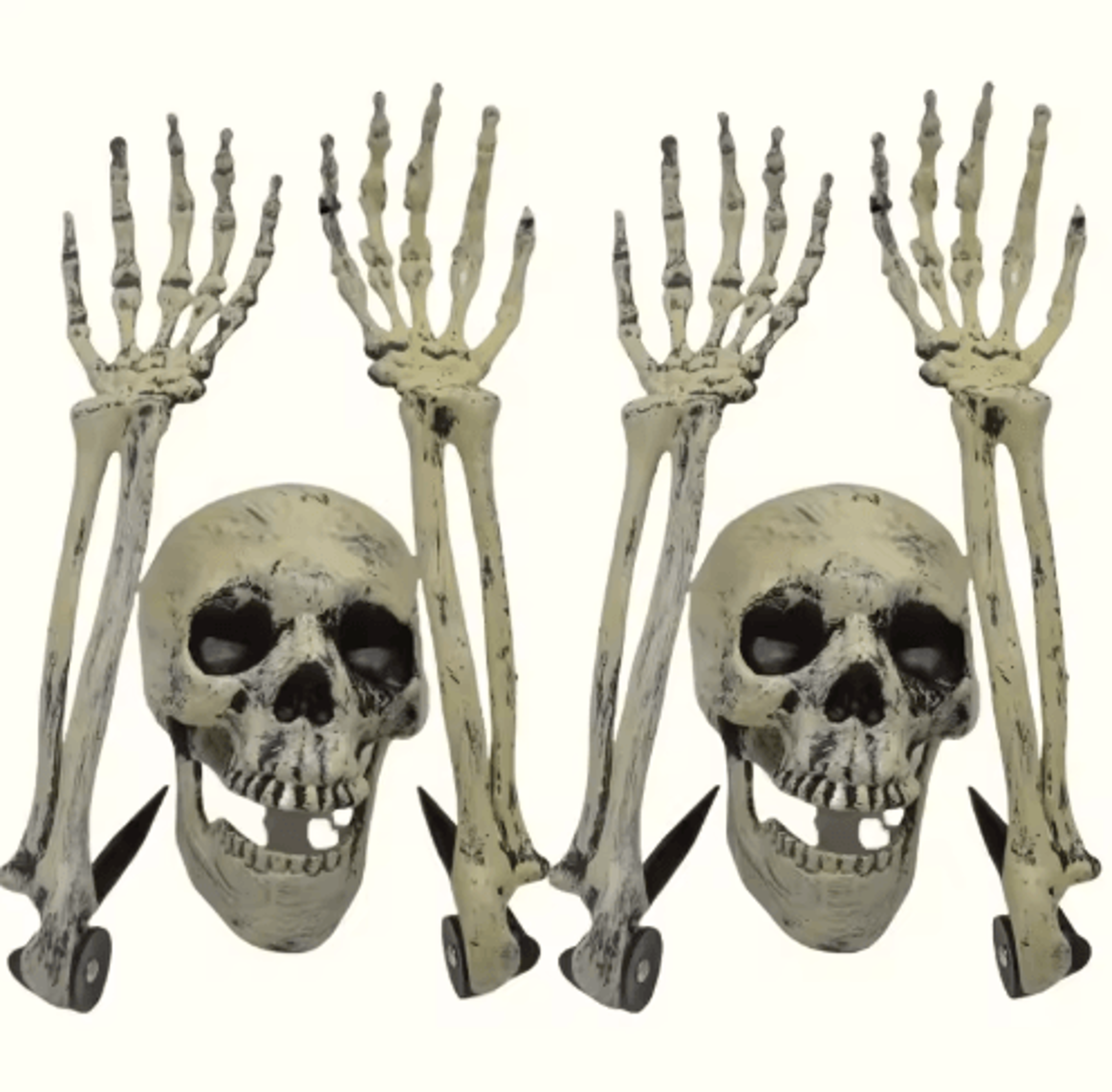 16Piece Skeleton Bone Garden Stakes  Skull Head  Ghost Hand Halloween Yard Decorations 1