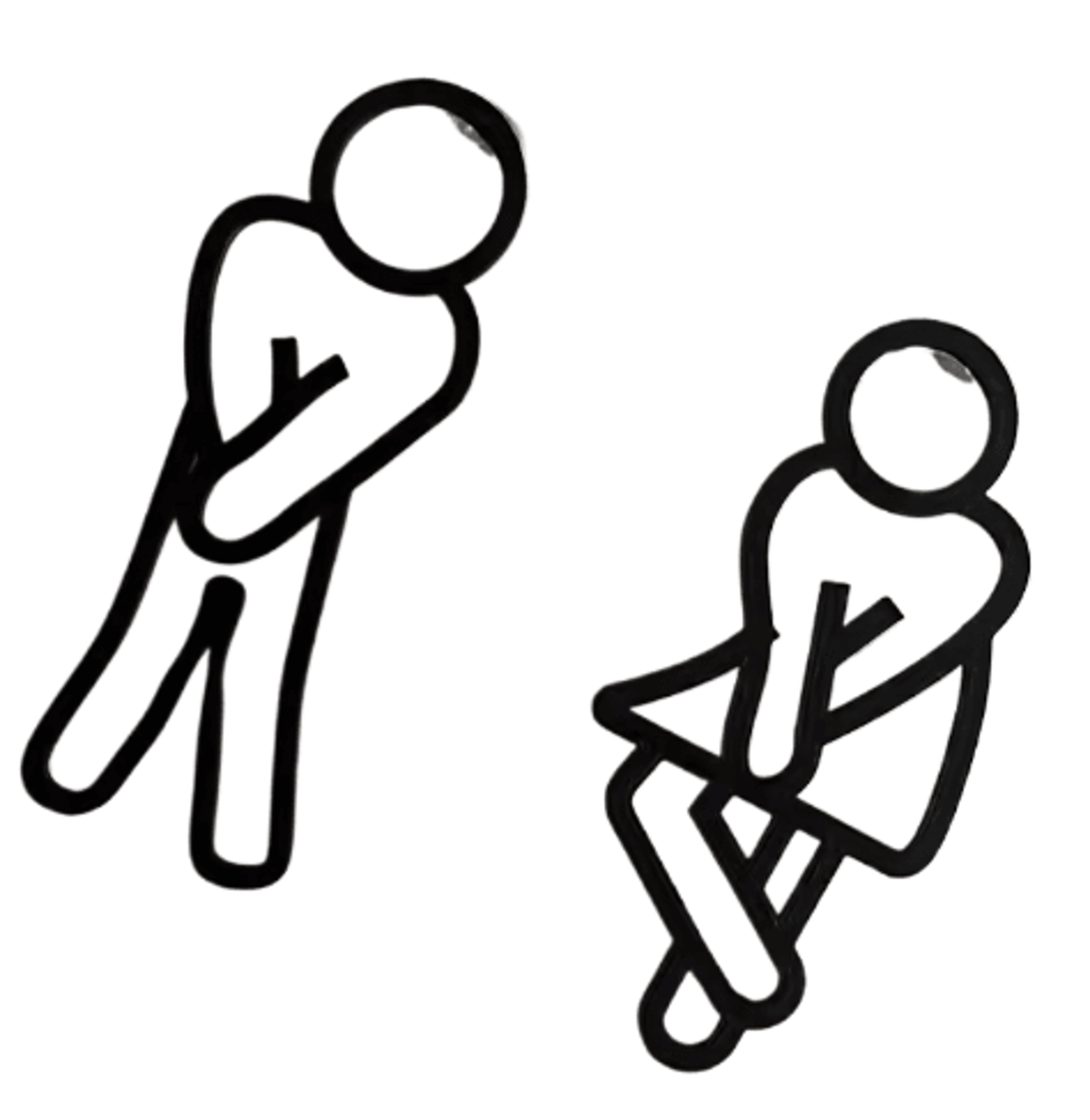 Funny 2D Bathroom Door Sign  Creative Men  Women Restroom Wall Decor For Home Cafe Hotel  Restauran 0