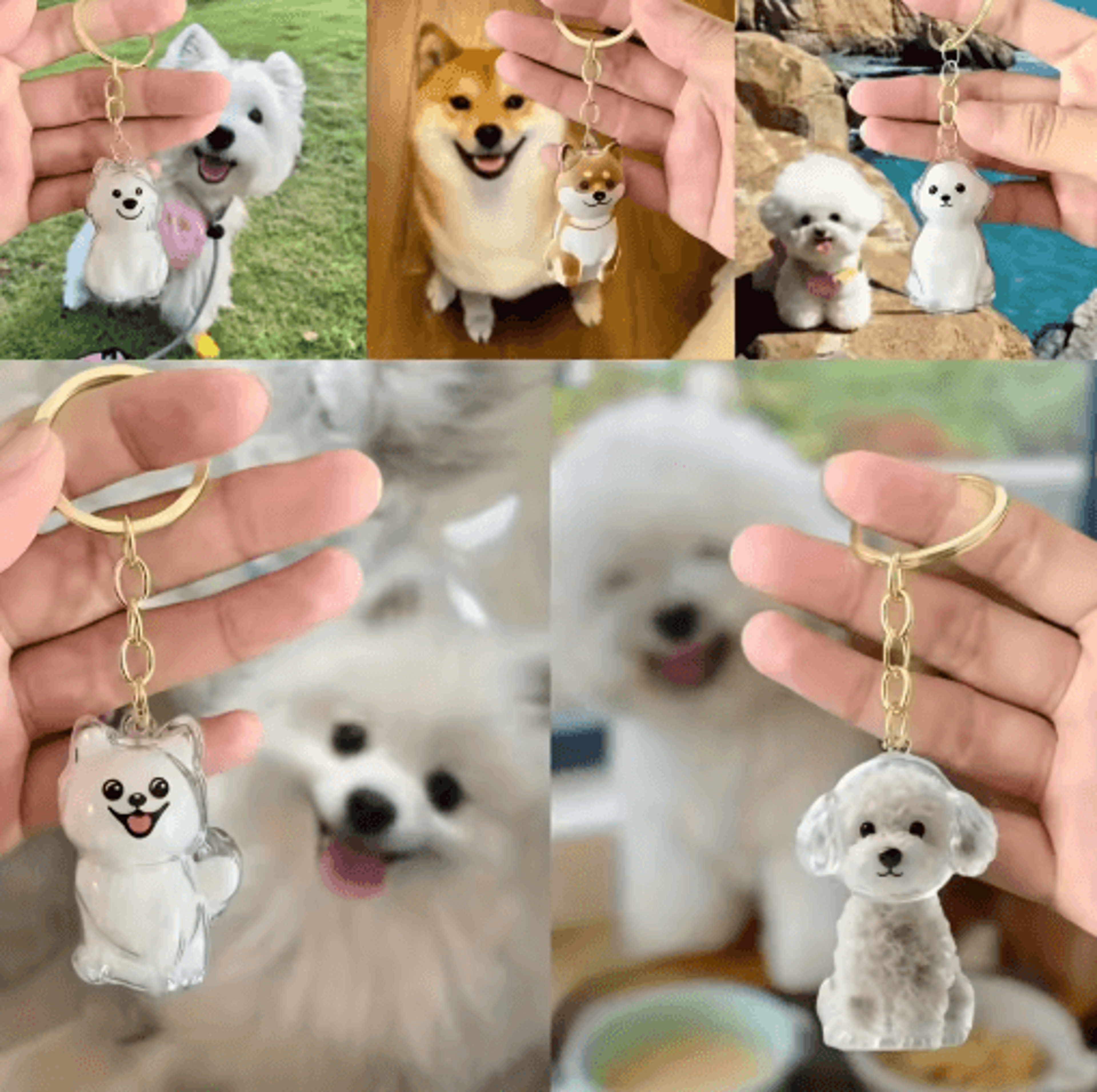 Pet Hair Memorial Keychain  Transparent Cat  Dog Fur Keepsake Storage Pendant For Pet Lovers 13