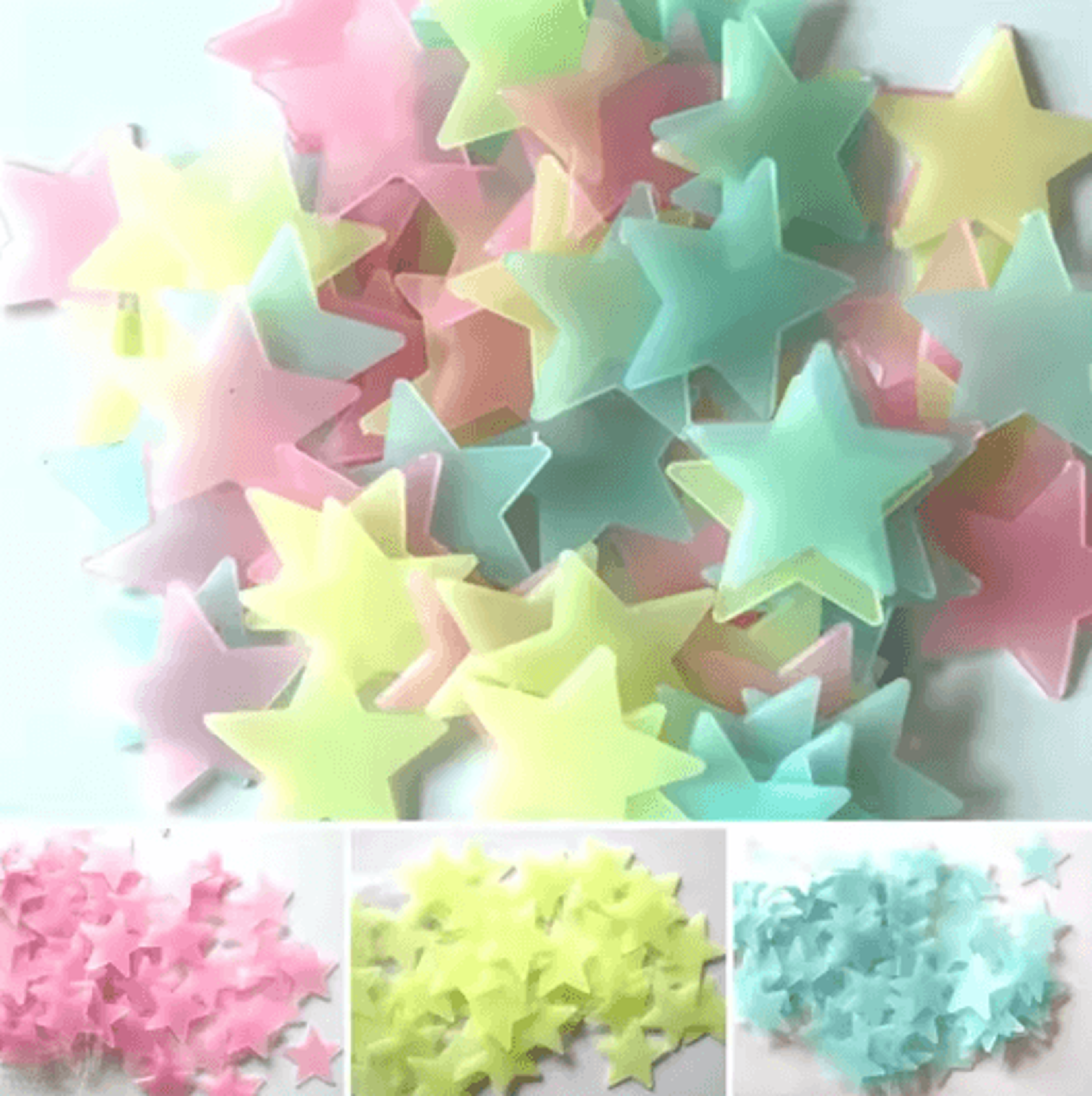 100Piece GlowintheDark Star Stickers  Fluorescent Ceiling  Wall Decor For Kids Bedrooms 5