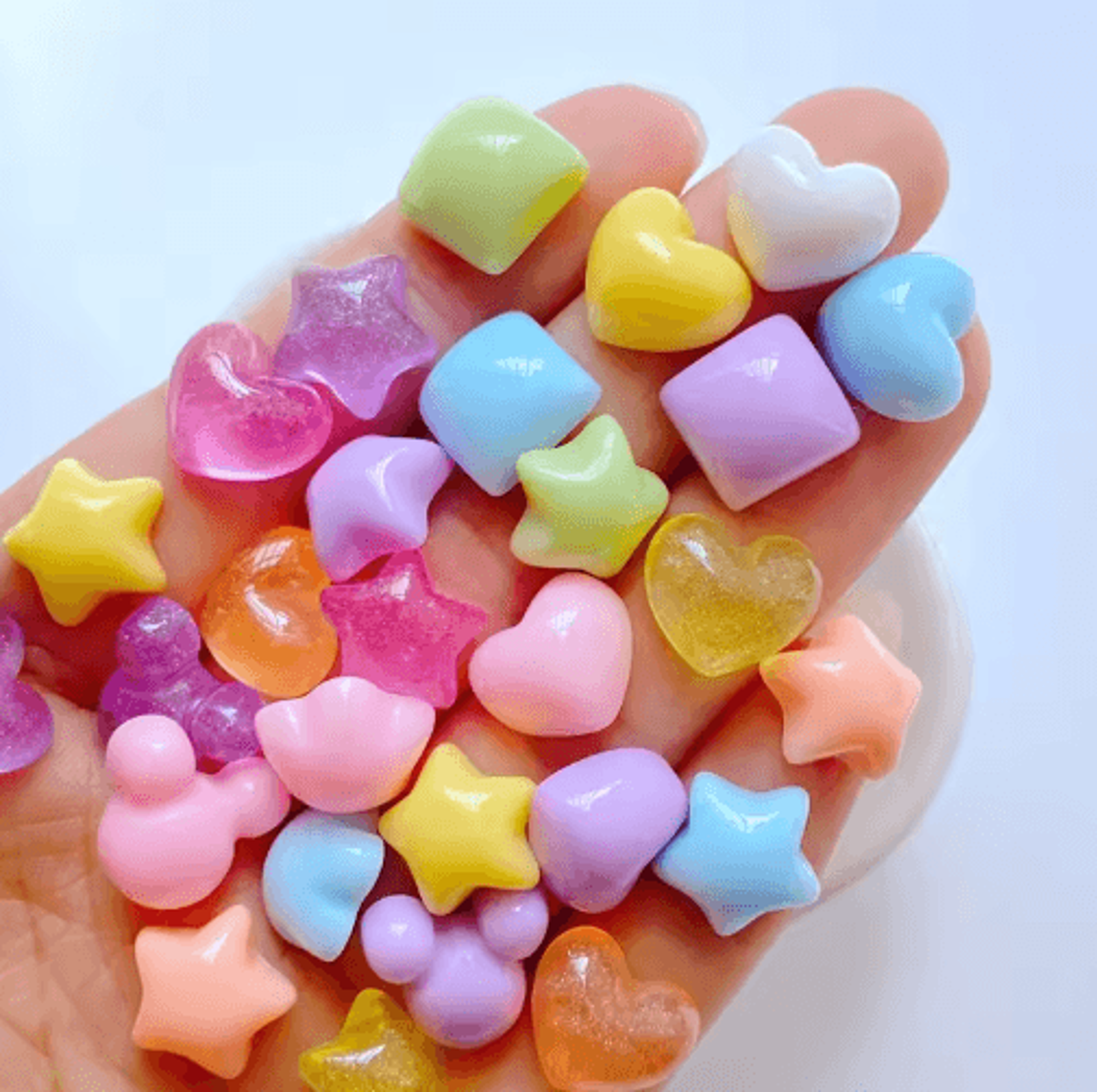 30Piece Mini Resin Cabochon Set  Cute Star Heart Square  Flower FlatBack DIY Craft Charms 11