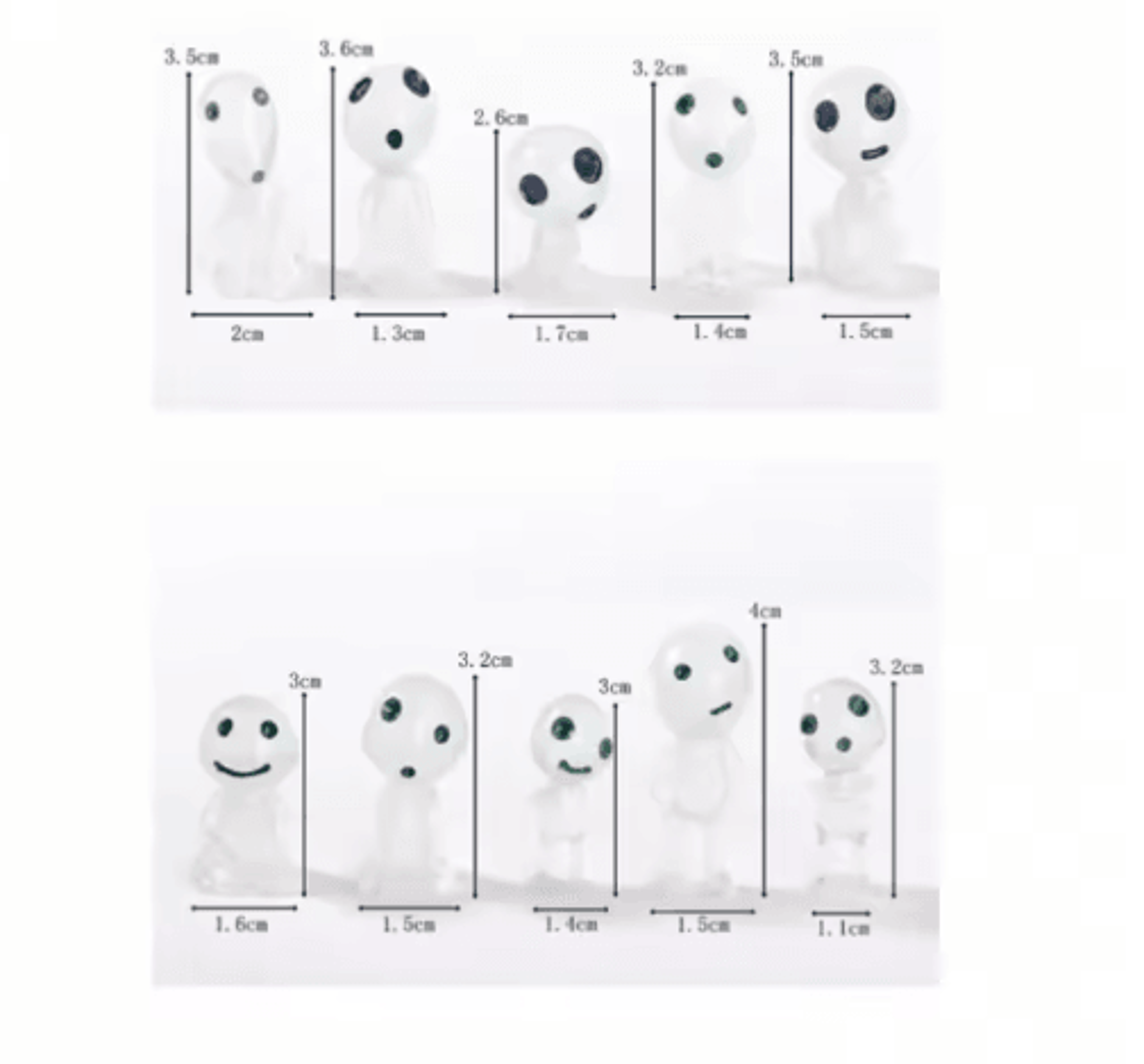 10Piece GlowintheDark Mini Ghost Figurines  Luminous Fairy Garden  Micro Landscape Decorations 3