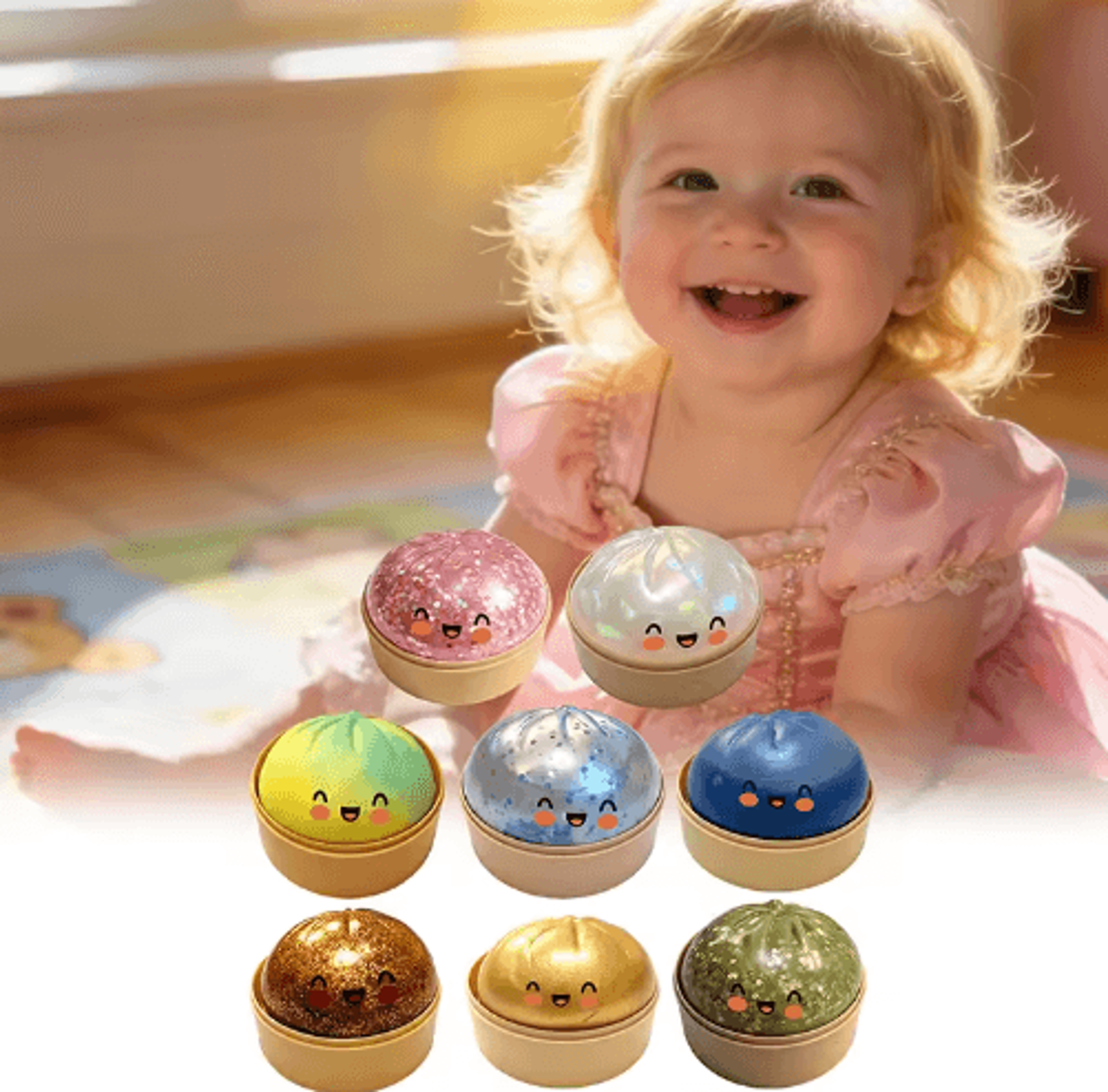 Flashing Dumpling Squishy Toy  Soft SlowRebound LightUp Sensory Squeeze Ball For Kids  Adults 5