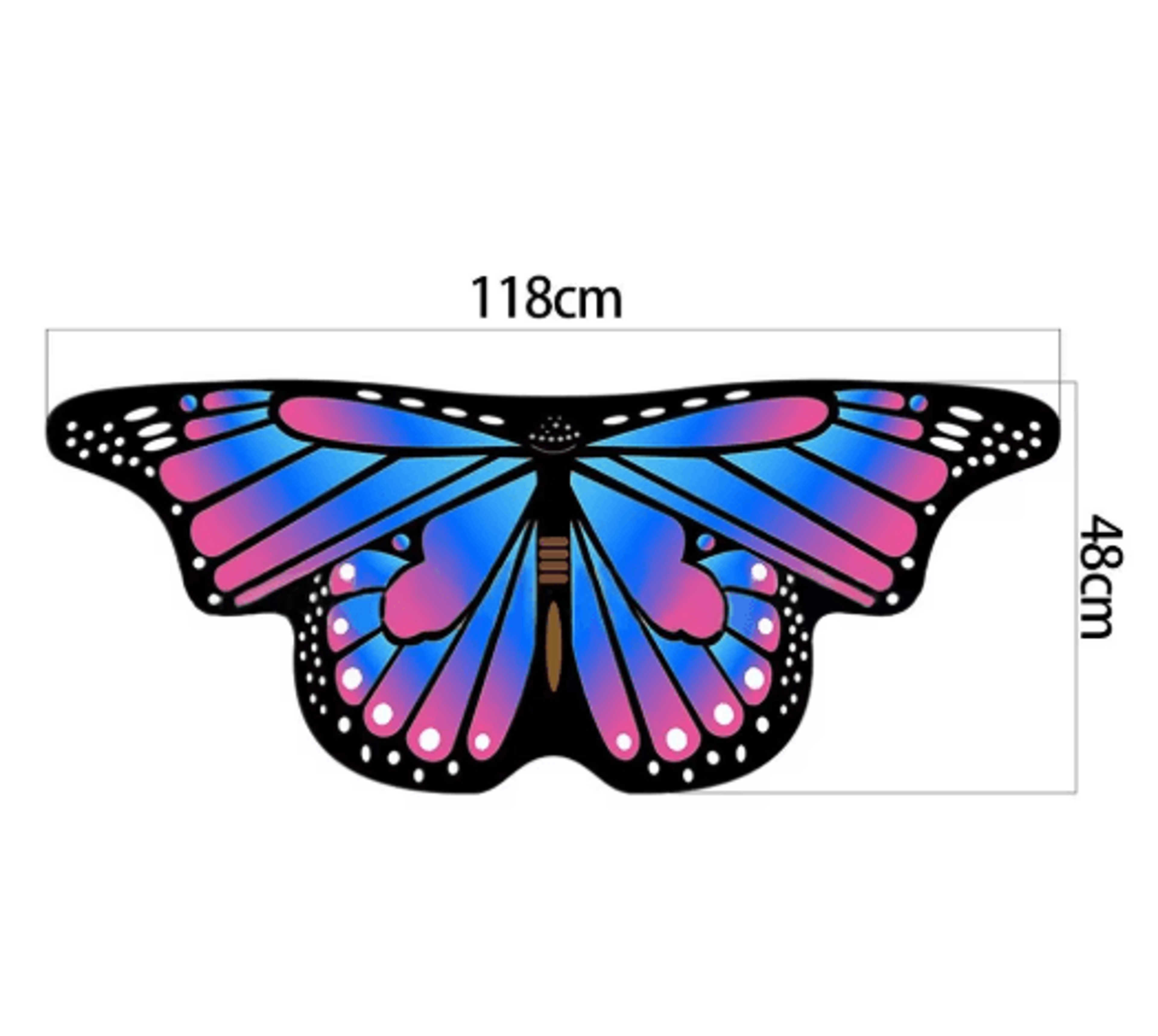 Colorful Butterfly Wings Cape For Kids  Girls Fairy Pixie Shawl Cloak Costume For DressUp  Parties 11