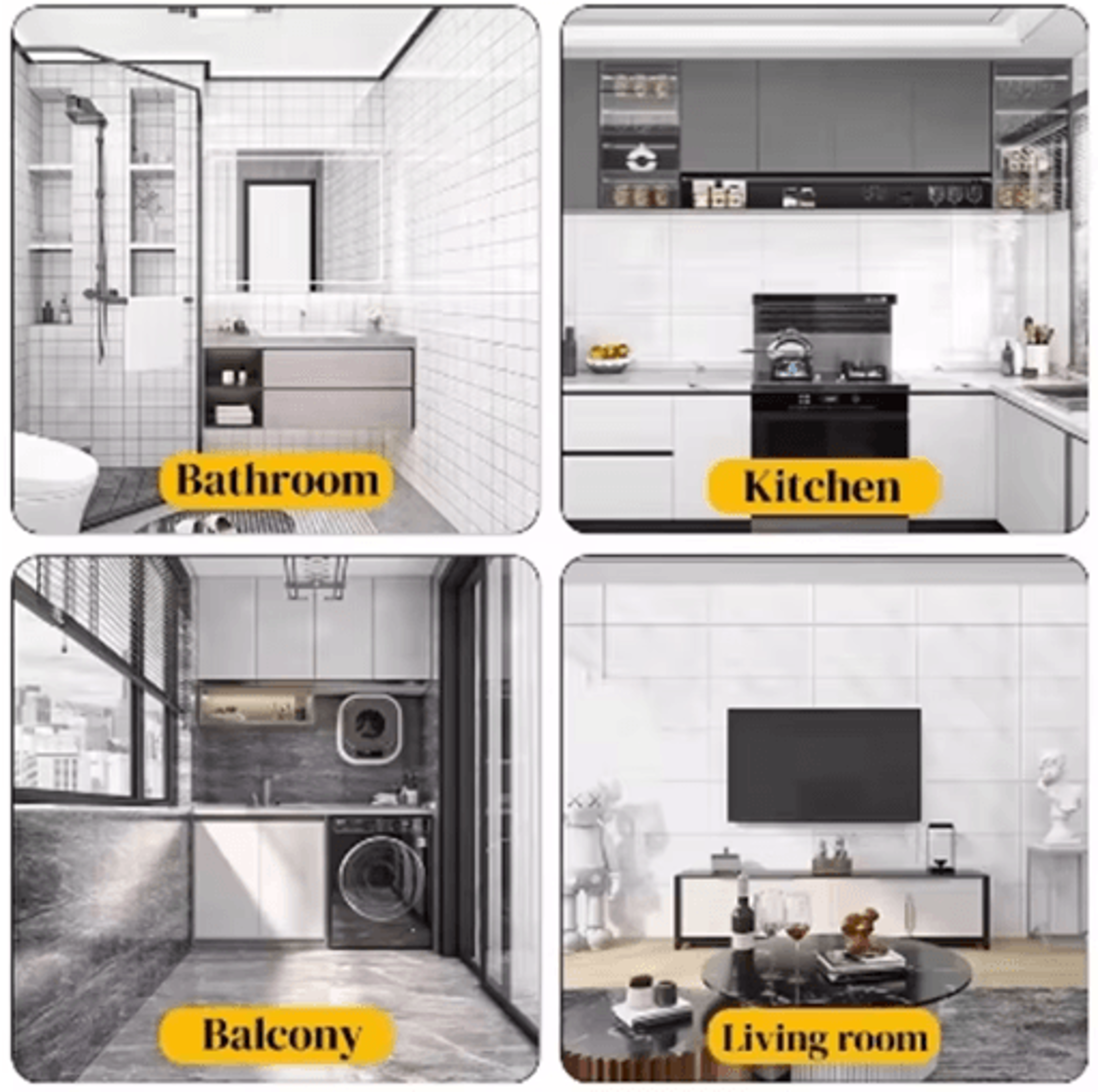 Marble Thick Foam SelfAdhesive Wallpaper  Waterproof Imitation Tile Wall Sticker For Bathroom  Home 0
