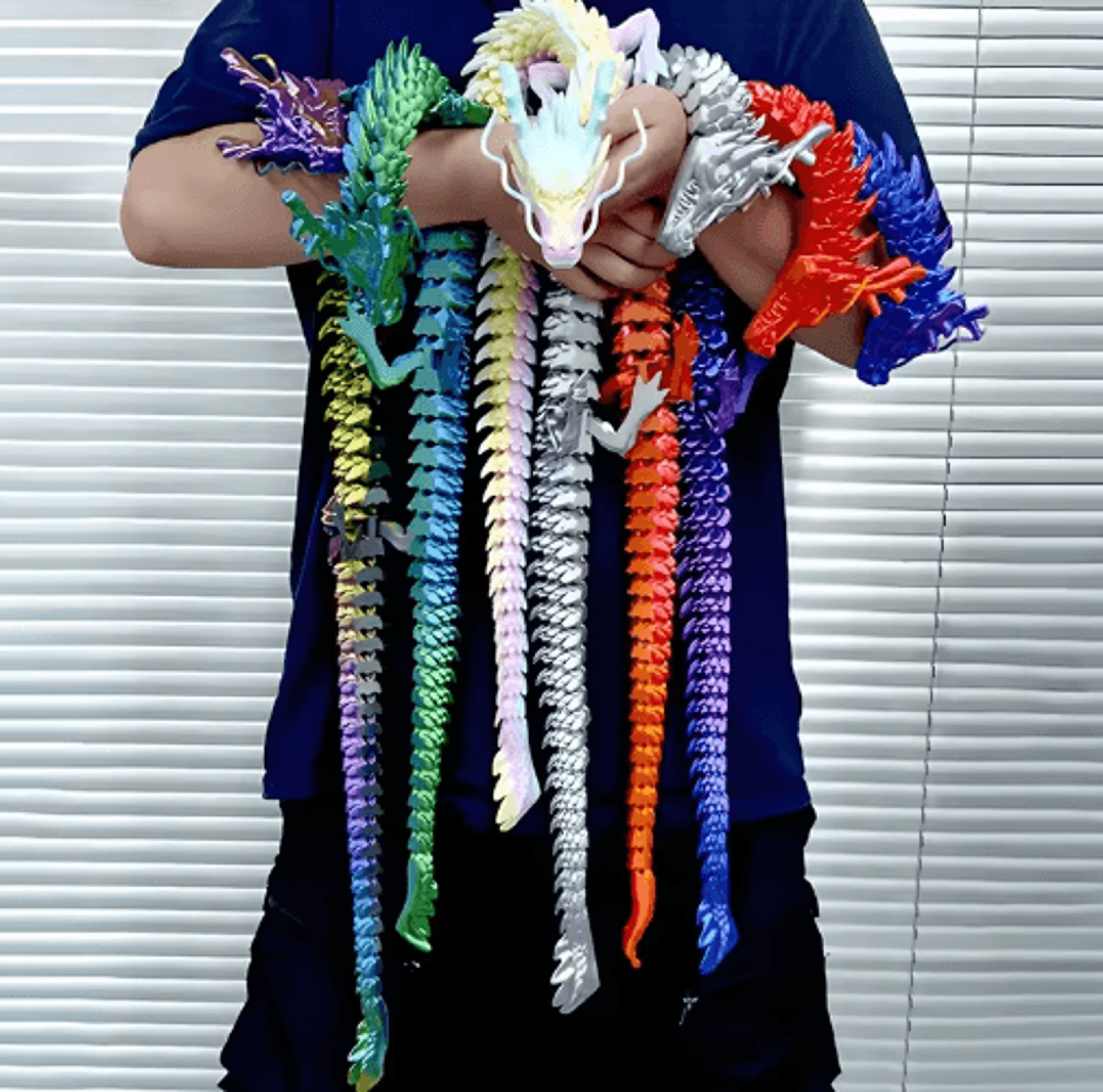 88CM 3D Printed Crystal Dragon Fidget Toy  Articulated Gem Dragon 0