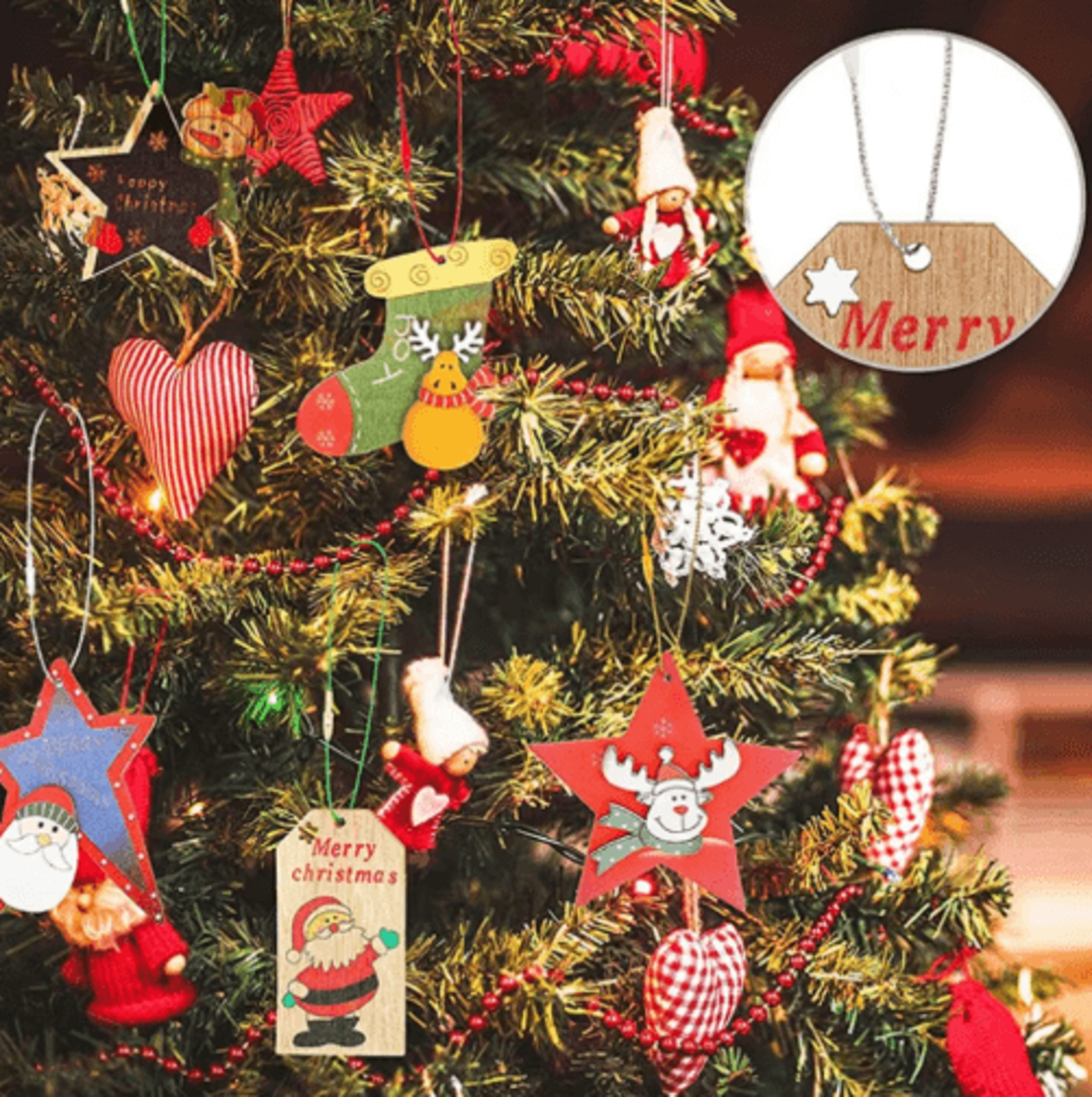 100PCS 20CM Christmas Ornament Hanging Strings  Polyester Snap Cords For Tree Decorations 8