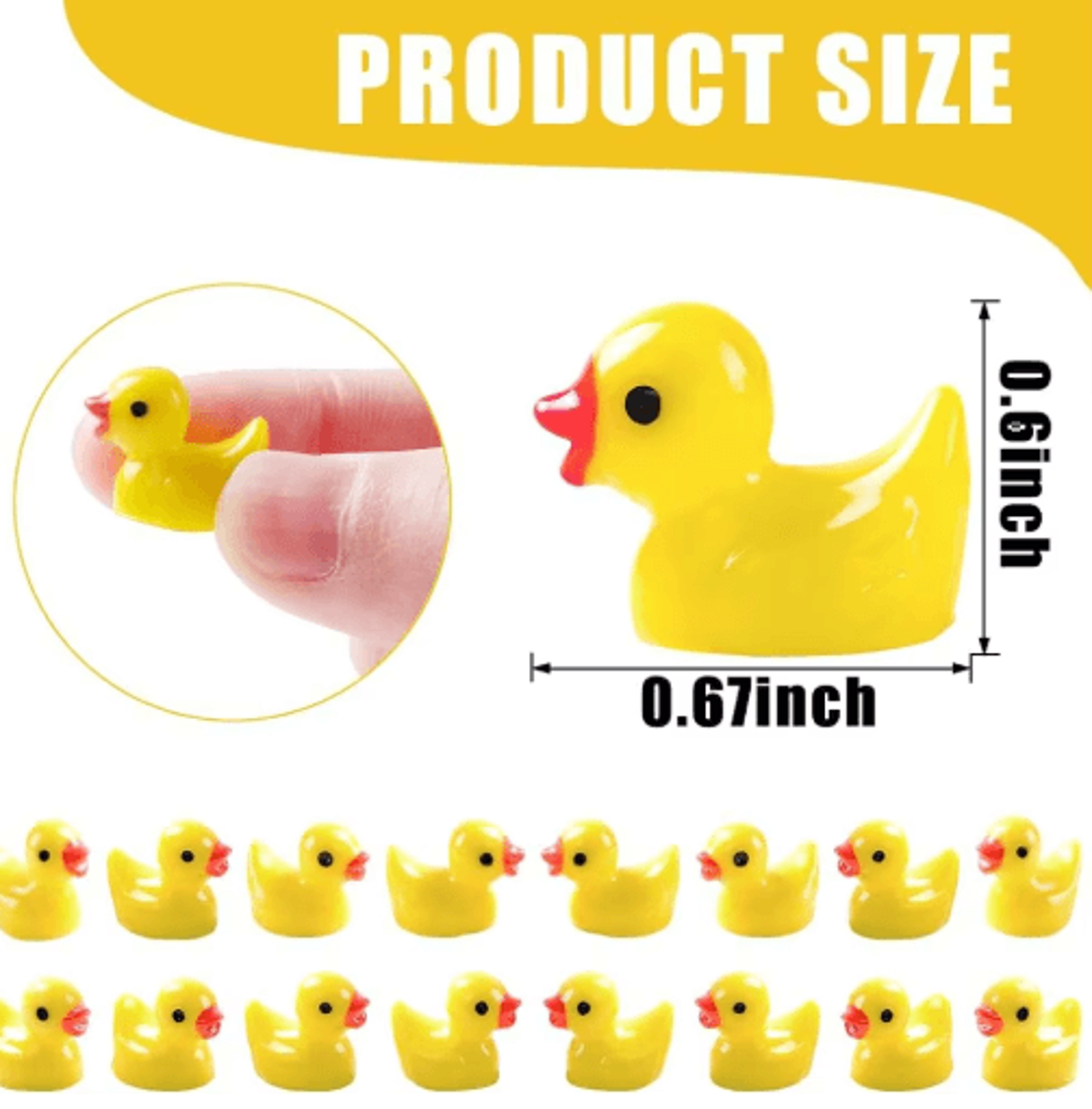 200PCS Mini Resin Ducks  Tiny Yellow Duck Figures For Fairy Gardens  Crafts 3