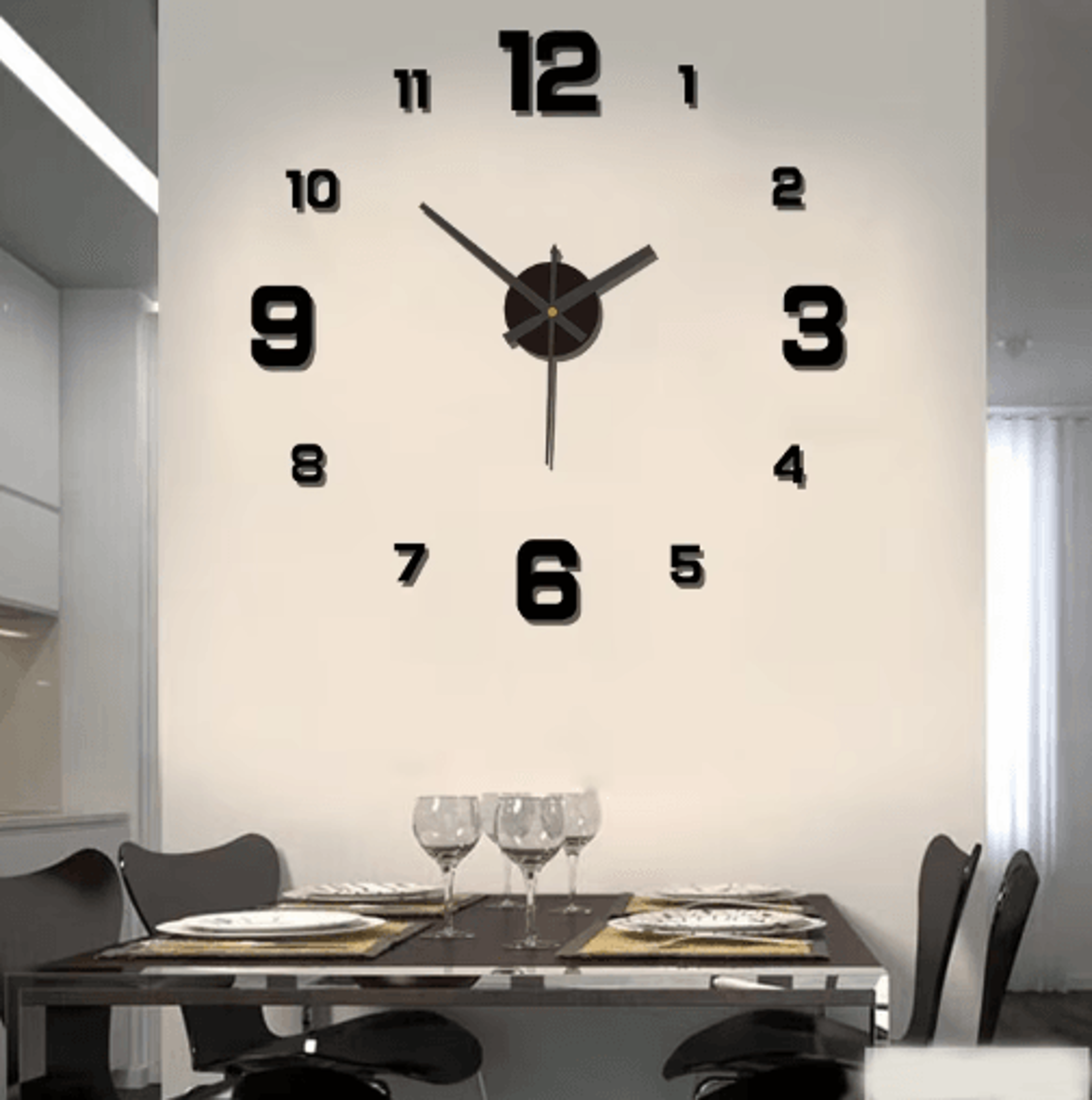 3D Frameless DIY Wall Clock  Silent Modern Wall Sticker Clock 0