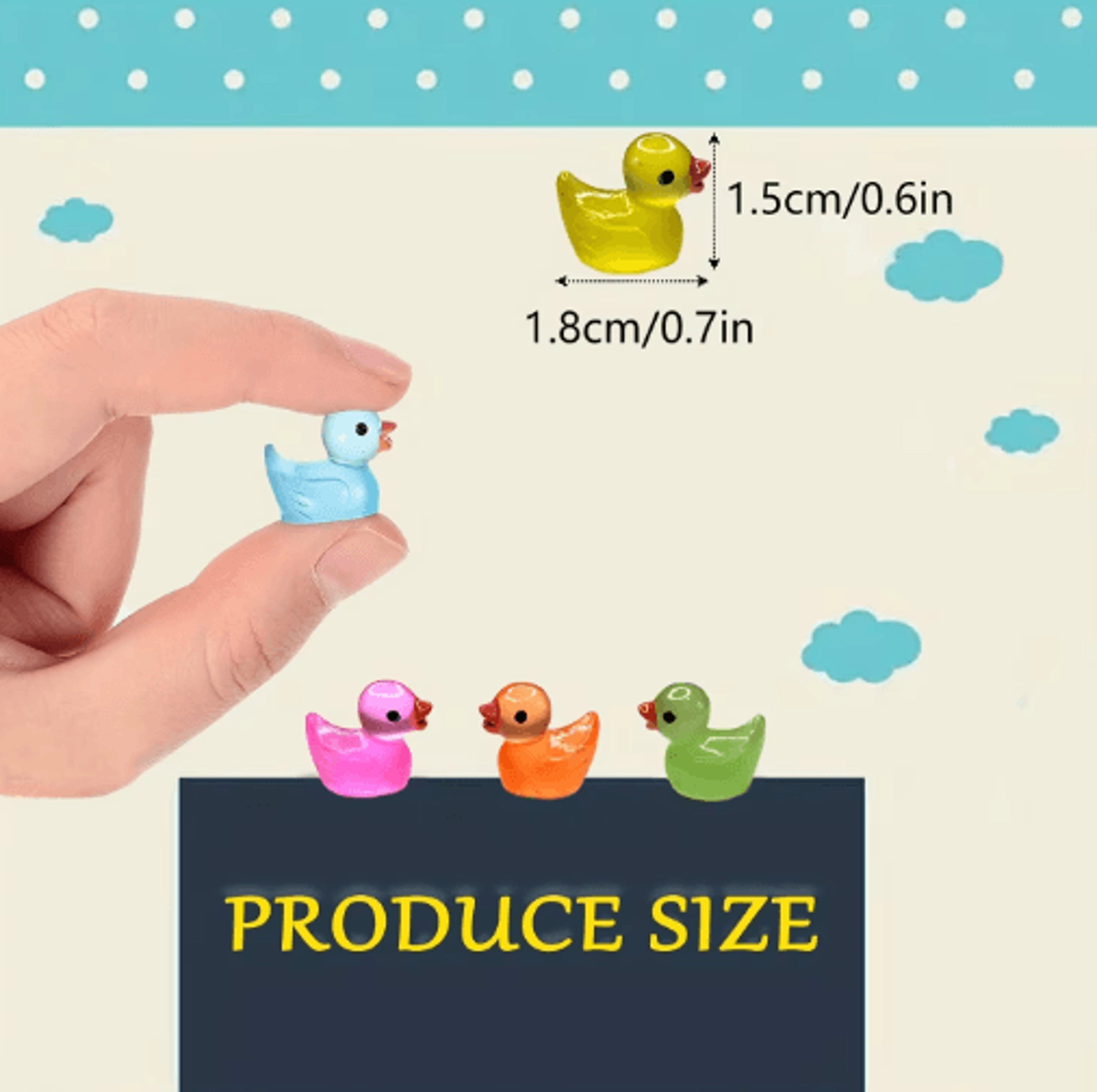 3060100PCS Glow In The Dark Mini Ducks  Luminous Fairy Garden Figurines 10