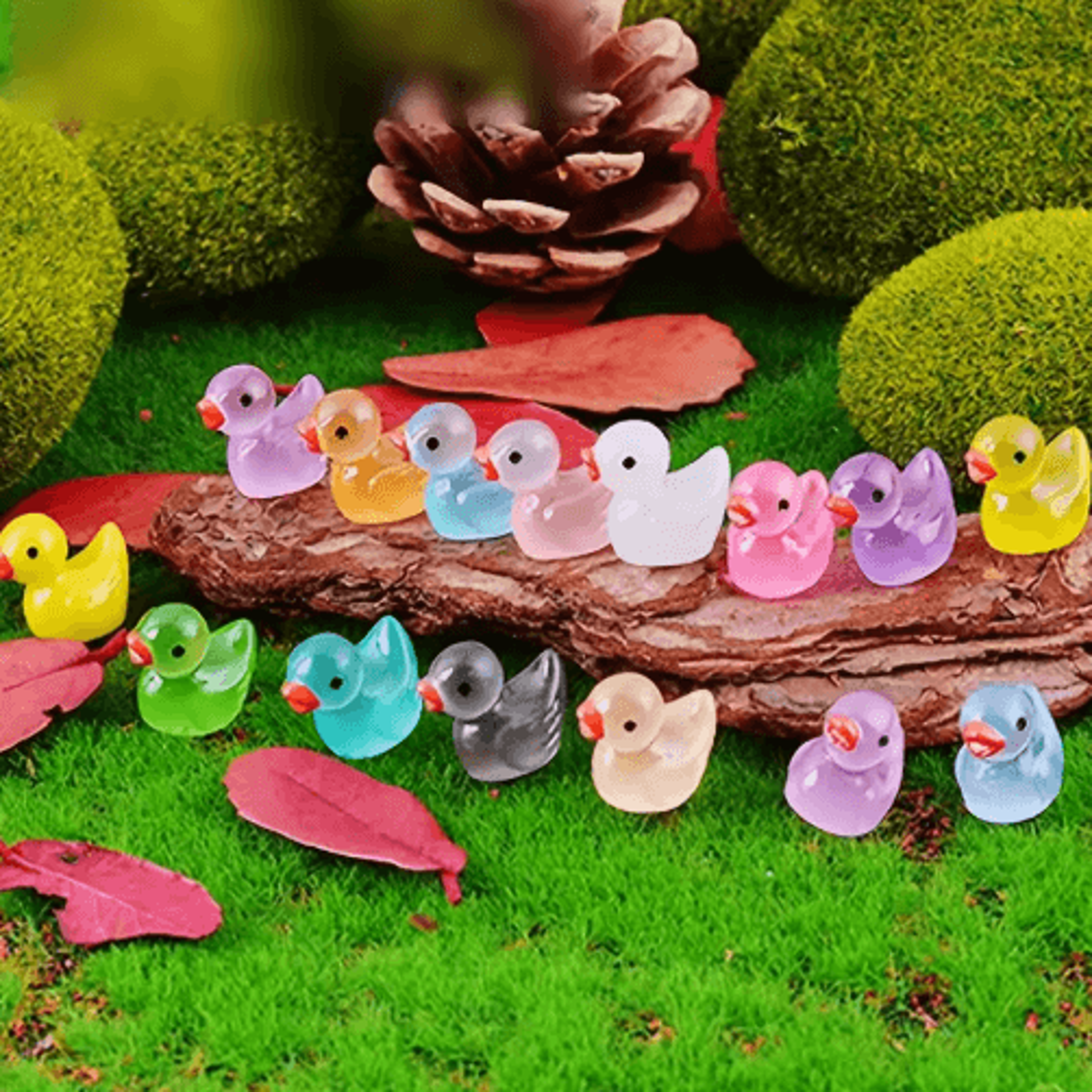 3060100PCS Glow In The Dark Mini Ducks  Luminous Fairy Garden Figurines 8
