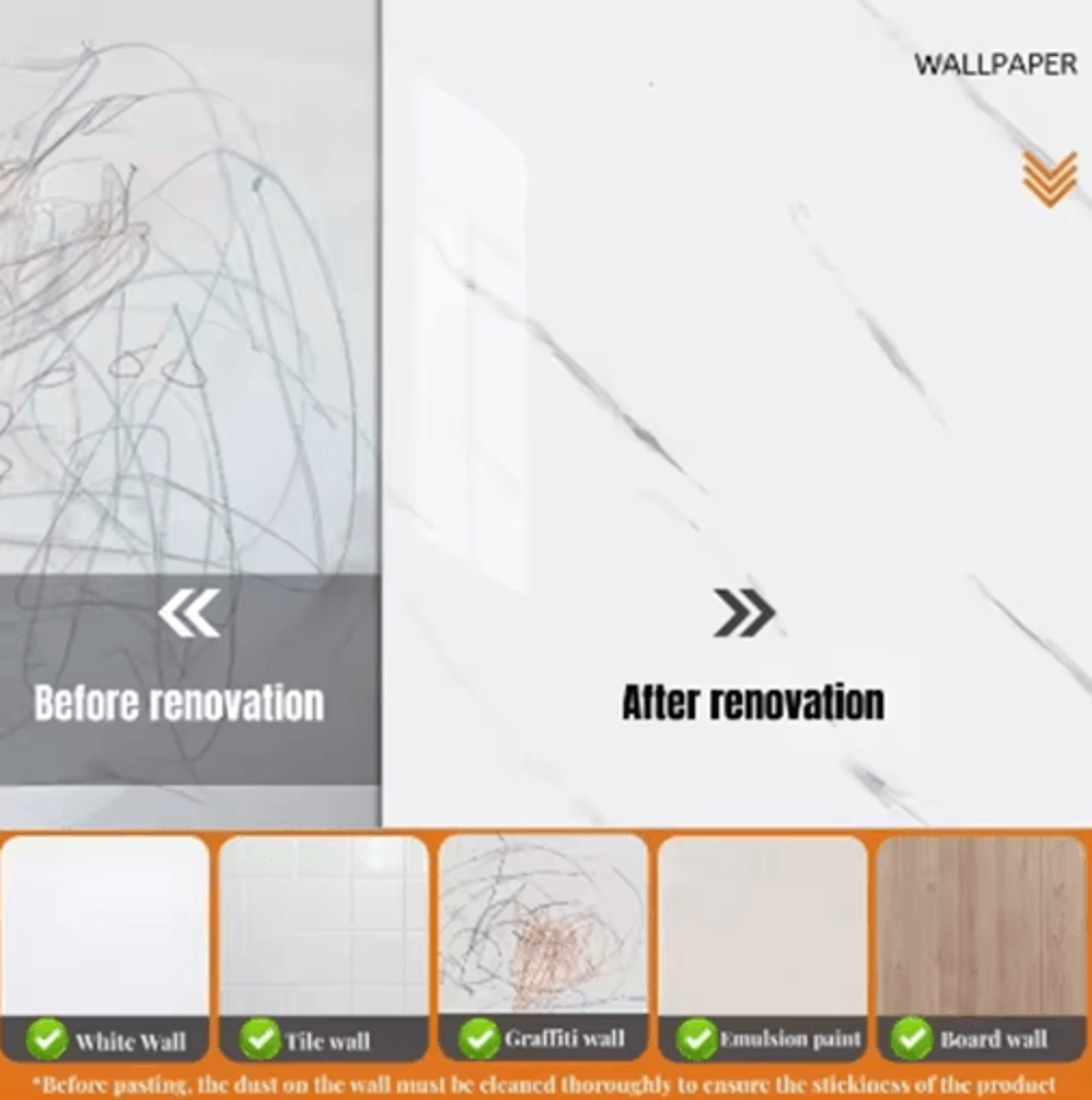 Marble Foam Peel And Stick Wallpaper  Waterproof Imitation Tile Wall Covering 9