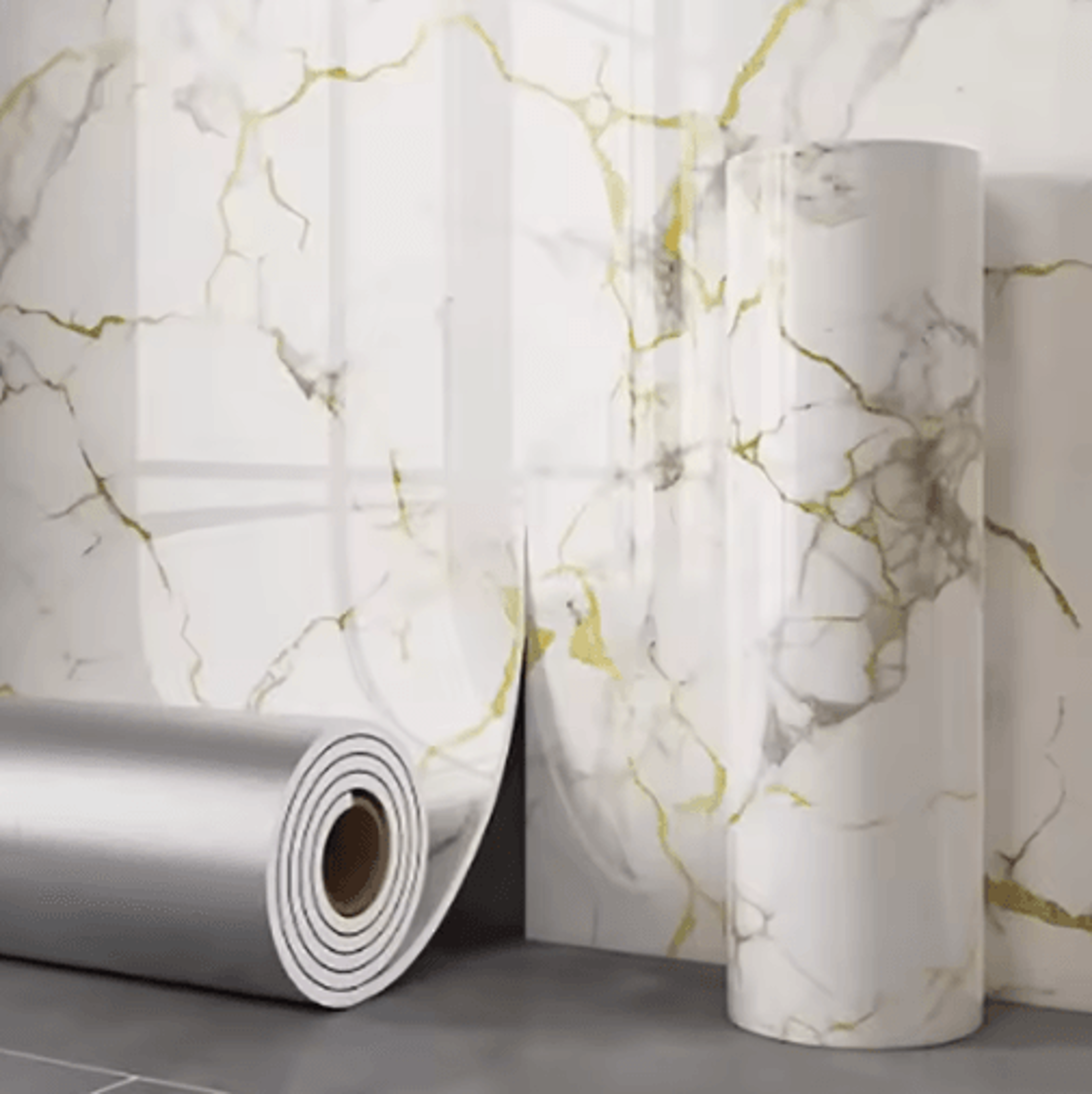 Marble Foam Peel And Stick Wallpaper  Waterproof Imitation Tile Wall Covering 5