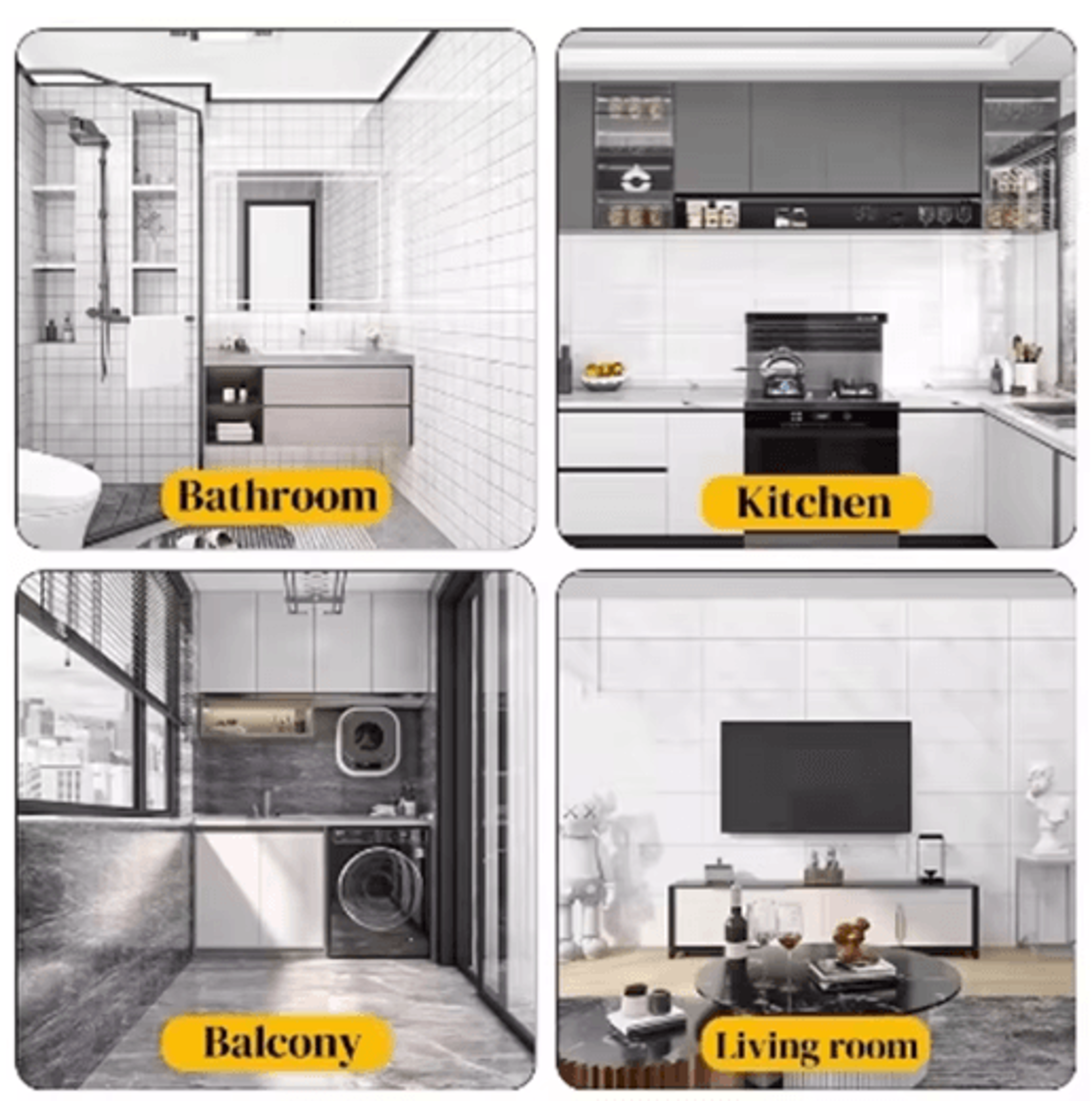 Marble Foam Peel And Stick Wallpaper  Waterproof Imitation Tile Wall Covering 8