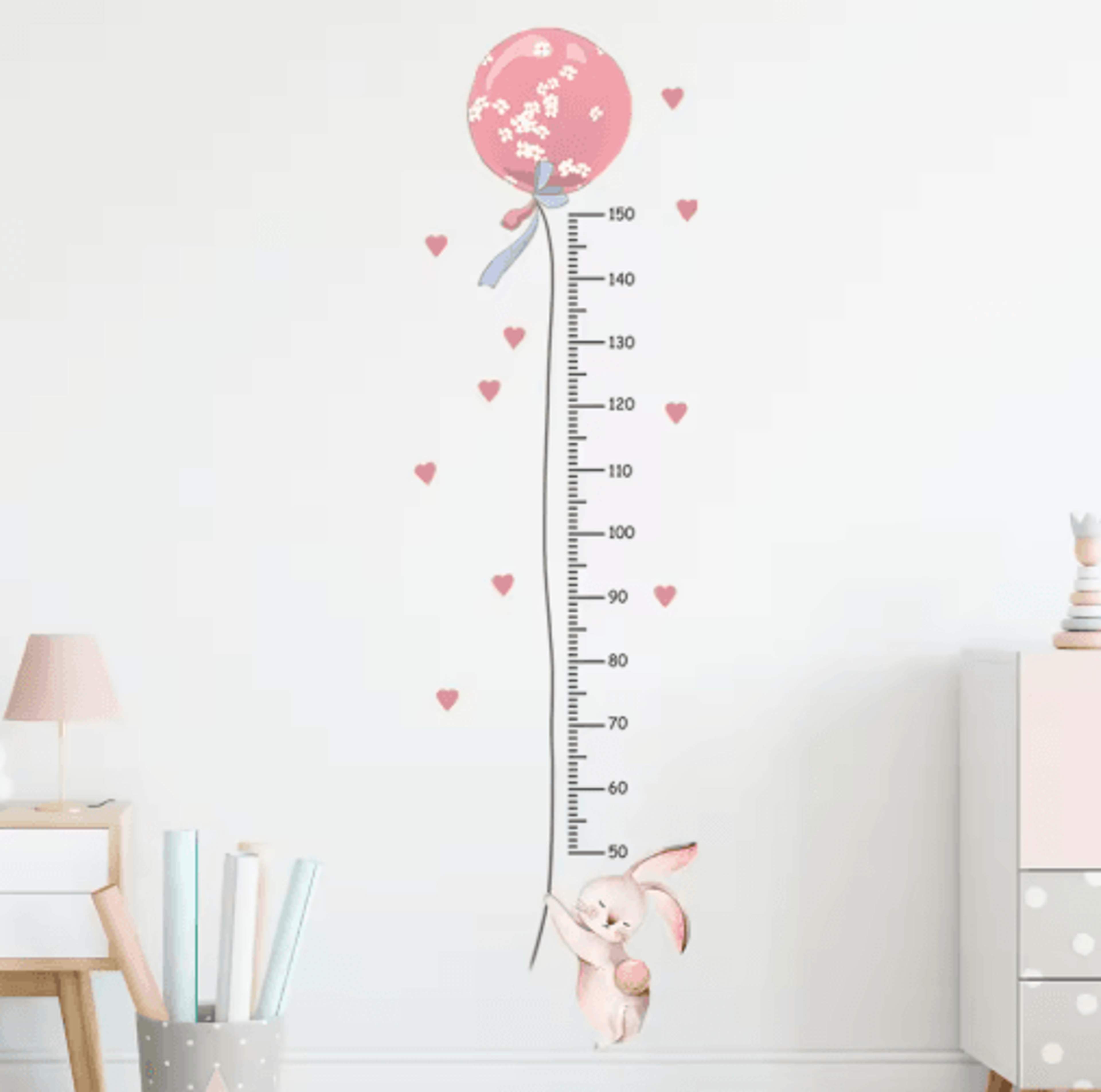 3PCS Cartoon Animal Height Chart Wall Stickers  Removable Kids Growth Ruler 10