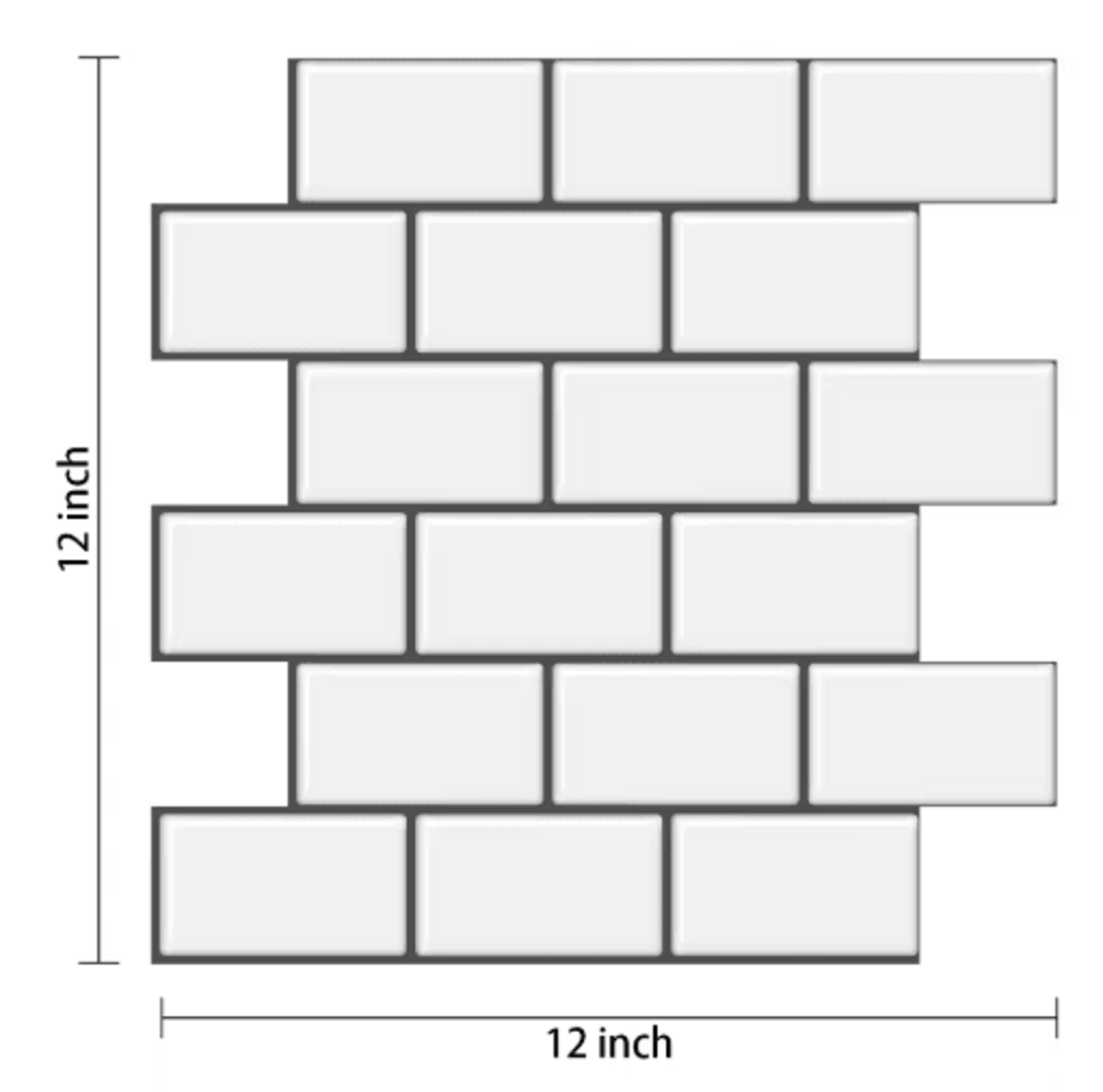 10Sheet 3D Subway Tile Peel And Stick Wallpaper  Brick Backsplash Wall Decals 5