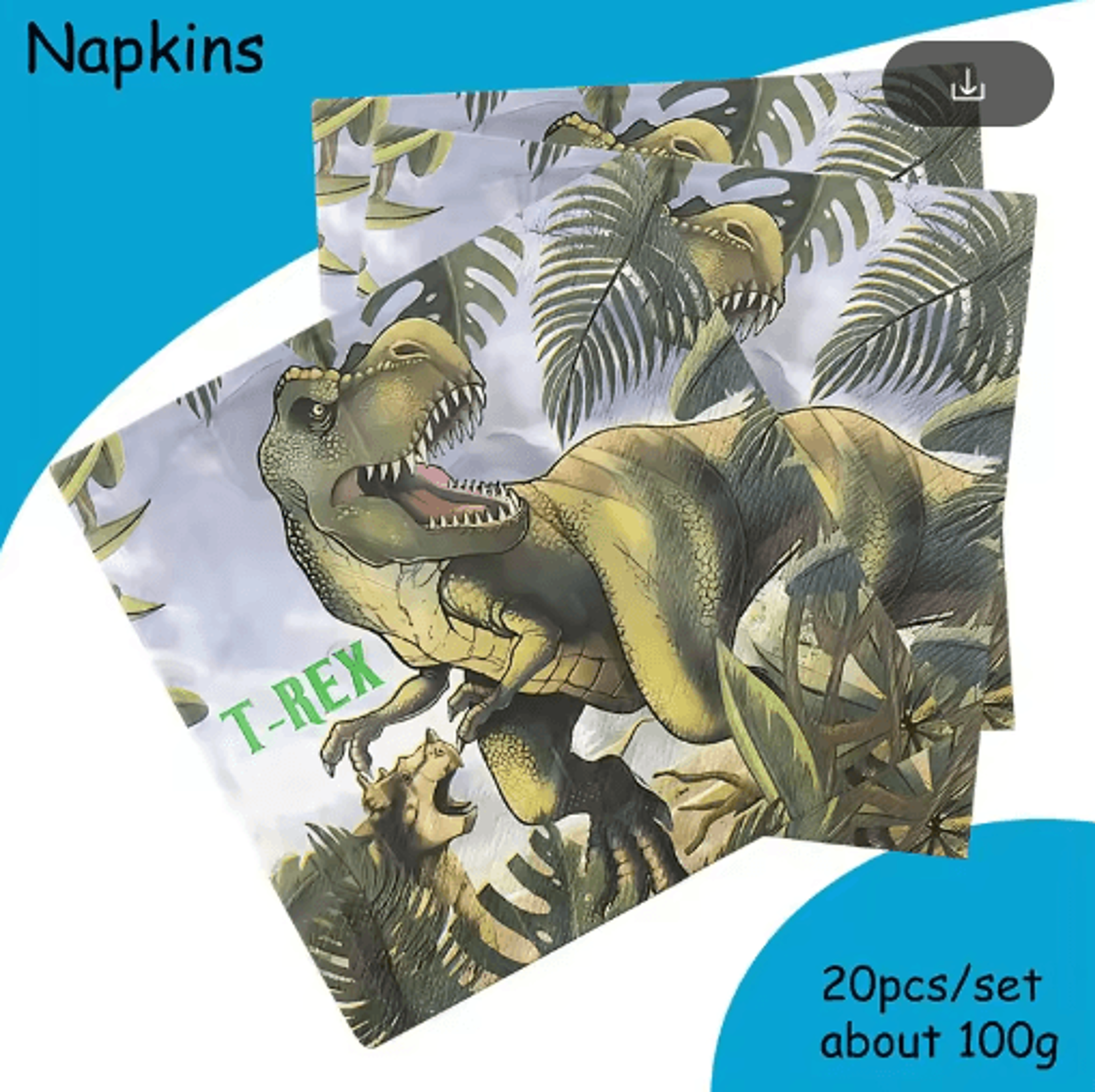 Jurassic Dinosaur Party Tableware Set With Plates Cups And Napkins 5