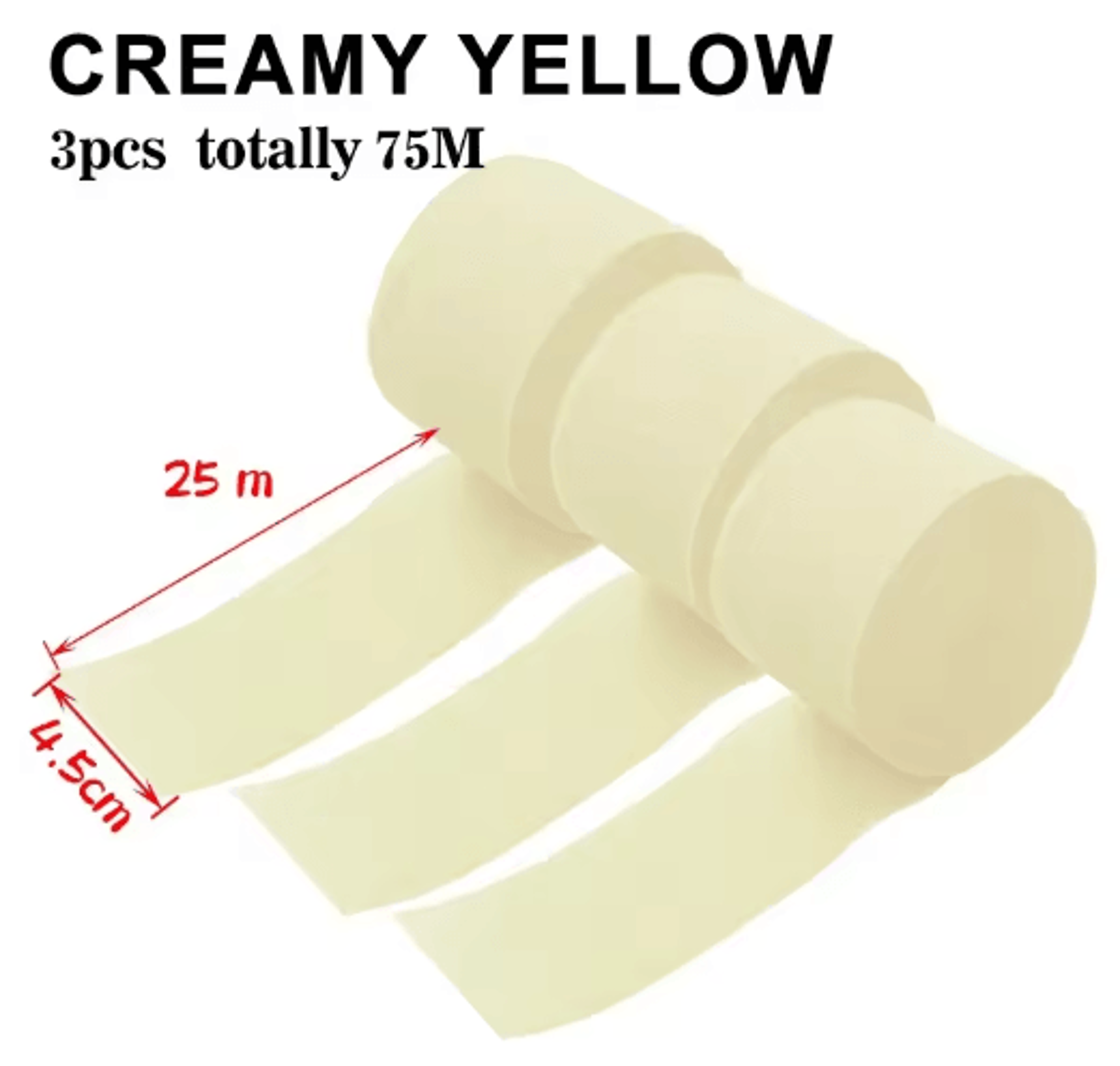 3Piece Rainbow Crepe Paper Streamers For Party Backdrops 15