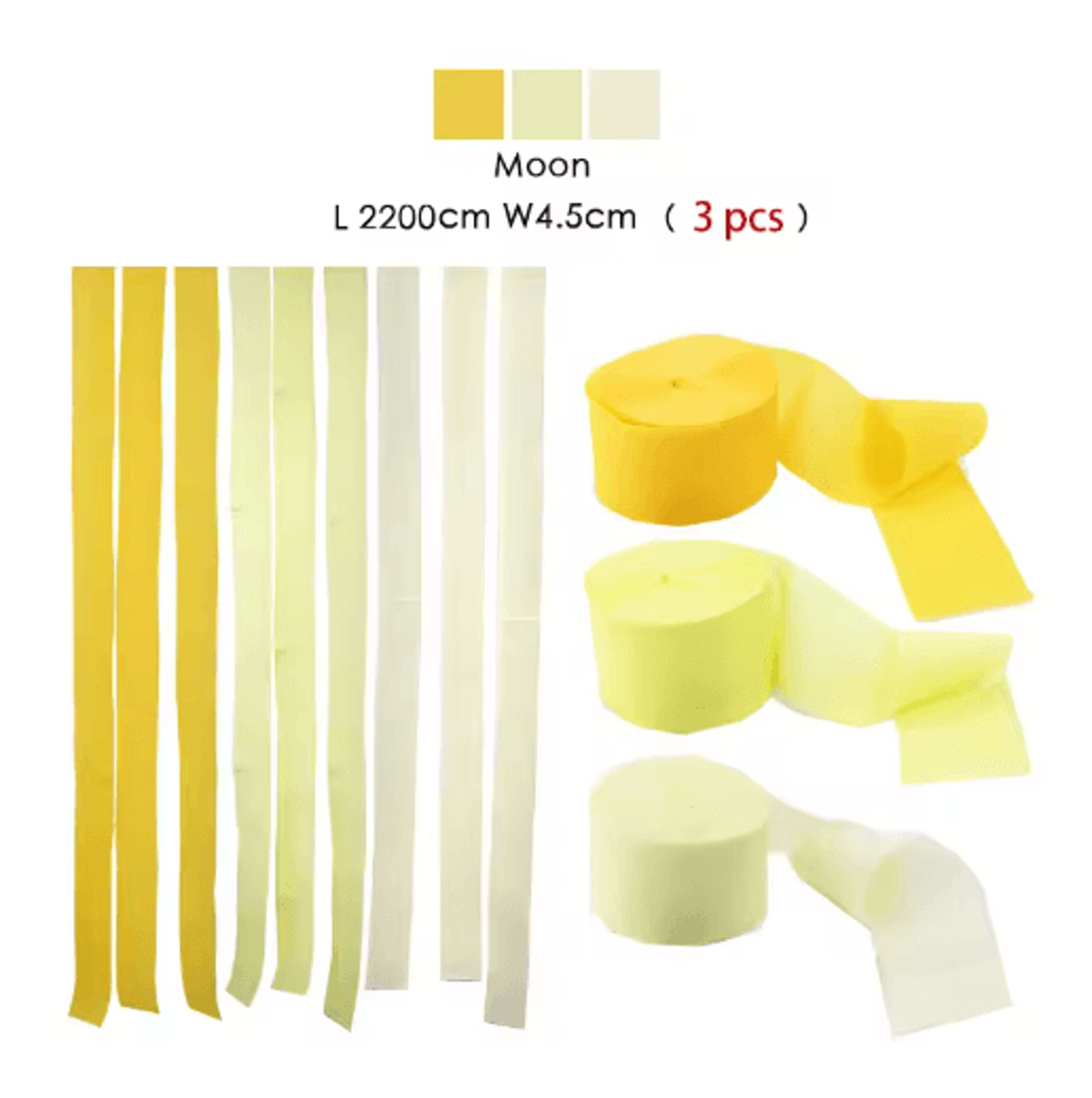 3Piece Rainbow Crepe Paper Streamers For Party Backdrops 22